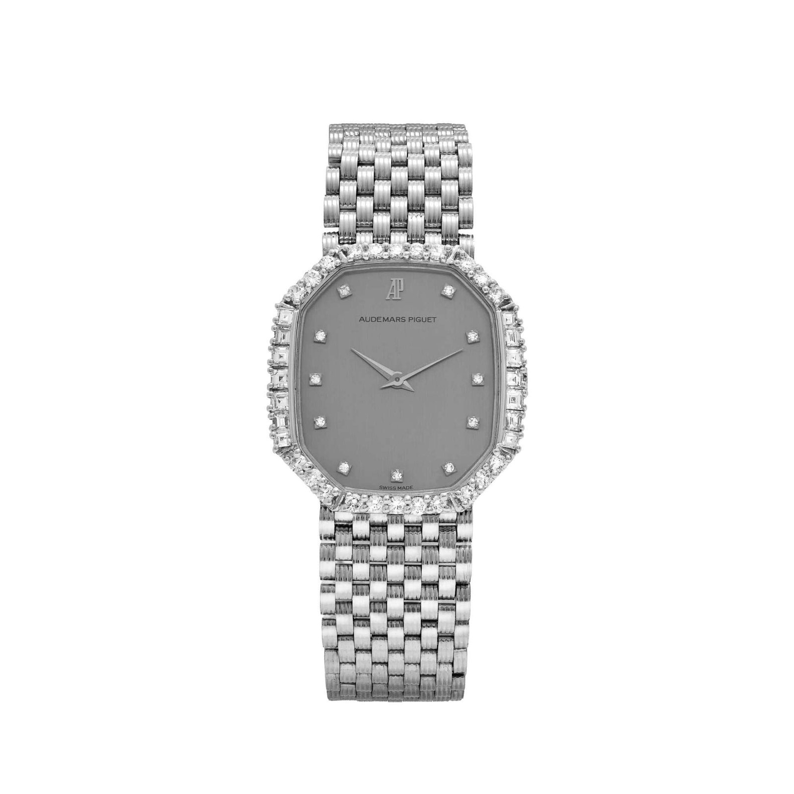 Audemars Piguet Cobra Vintage 8926 'Ladies' White Gold Silver Diamond Dial Diamond Bezel