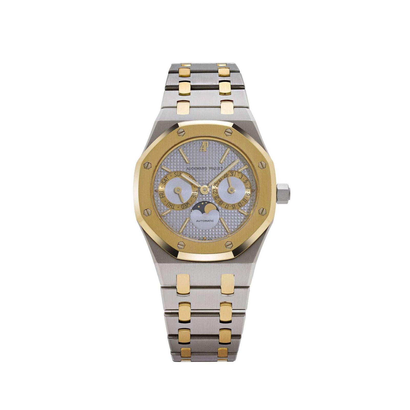 Audemars Piguet Royal Oak 25594SA.OO.0789SA.01 Day-Date Moonphase Yellow Gold Stainless Steel Silver Dial (1994)