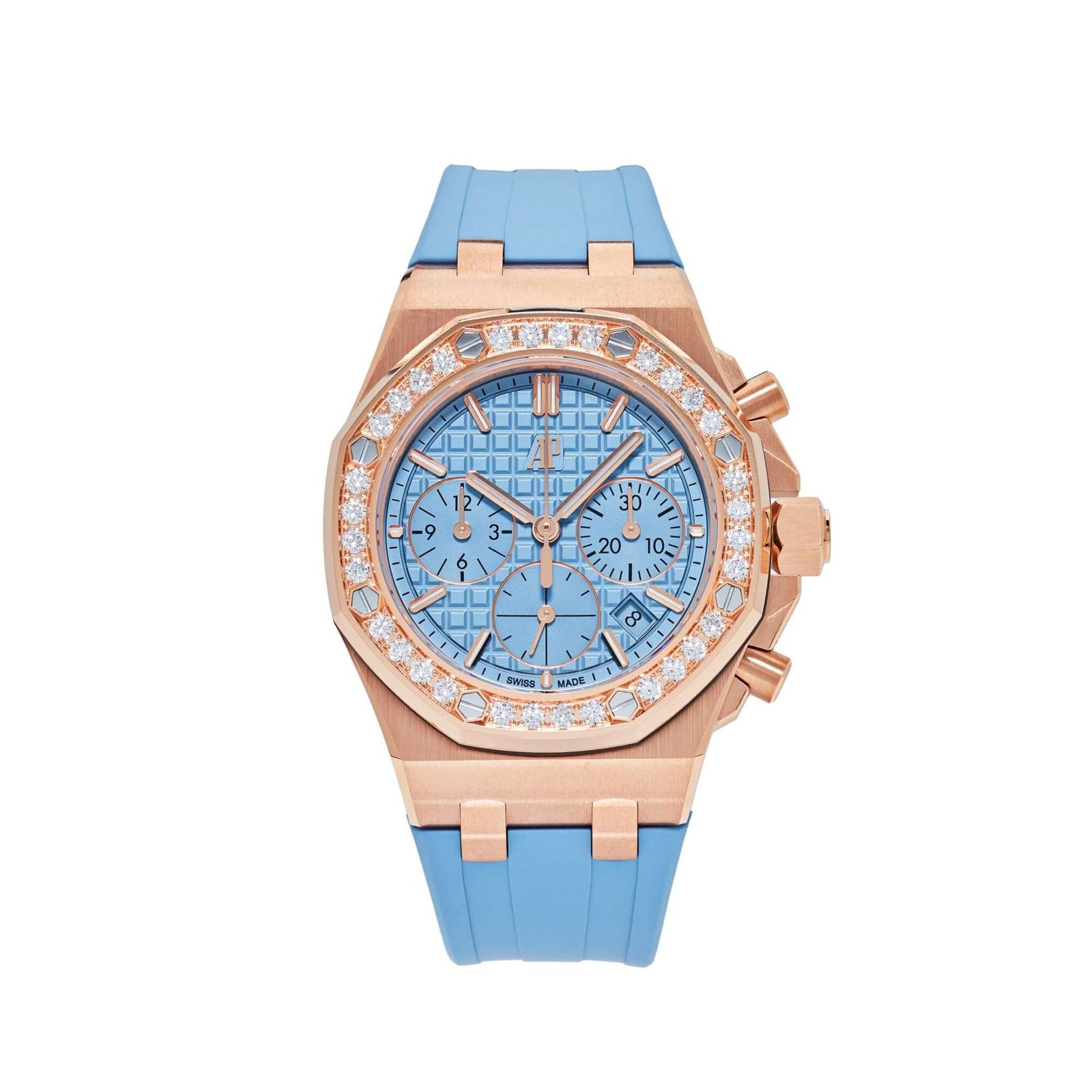 Audemars Piguet Royal Oak Offshore 26231OR.ZZ.A085CA.01 Chronograph Rose Gold Blue Dial Diamond Bezel (2023)