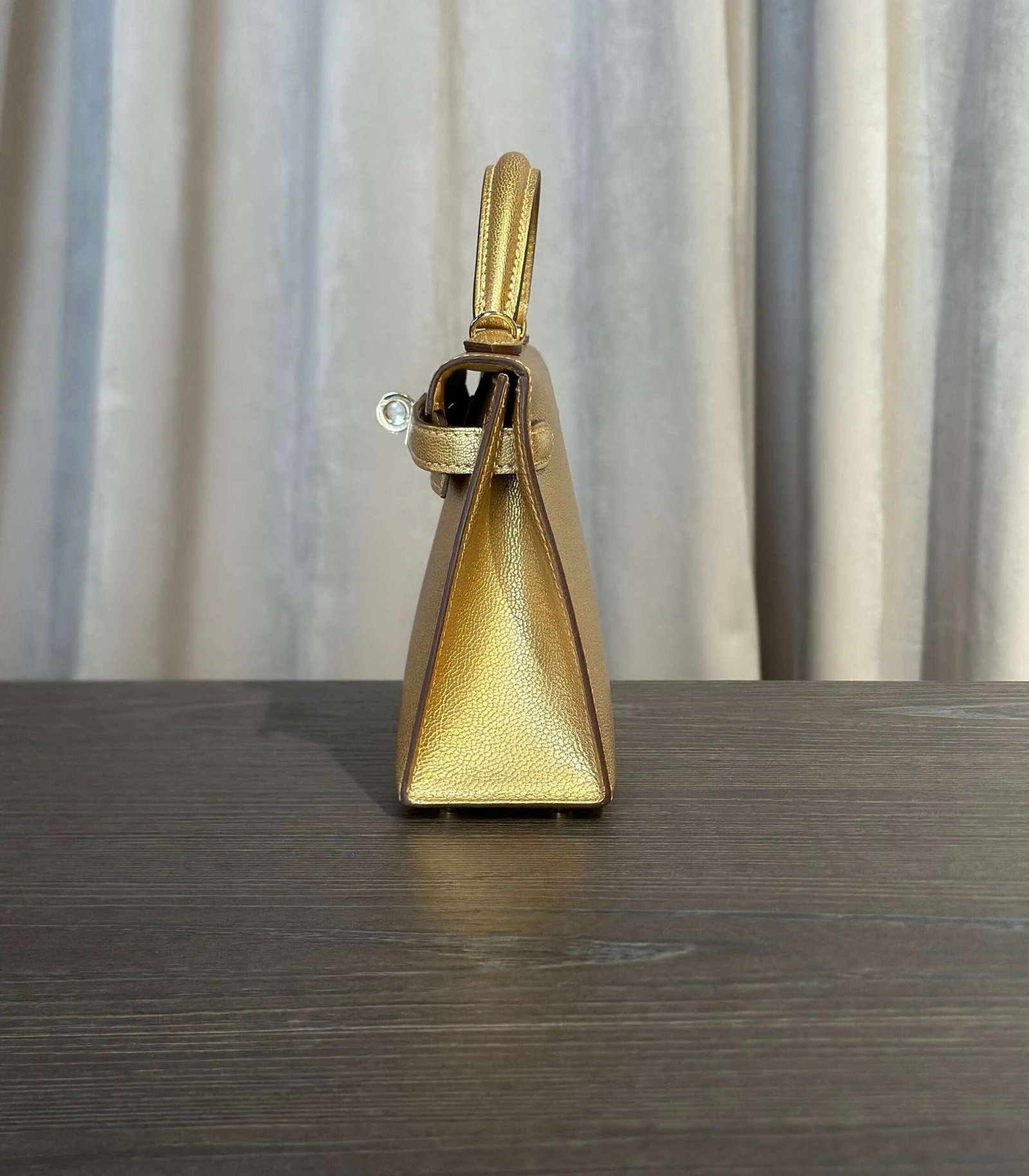 Hermès Dore Mini Kelly Sellier 20 Chevre Chamkilight Permabrass Hardware - Image 5