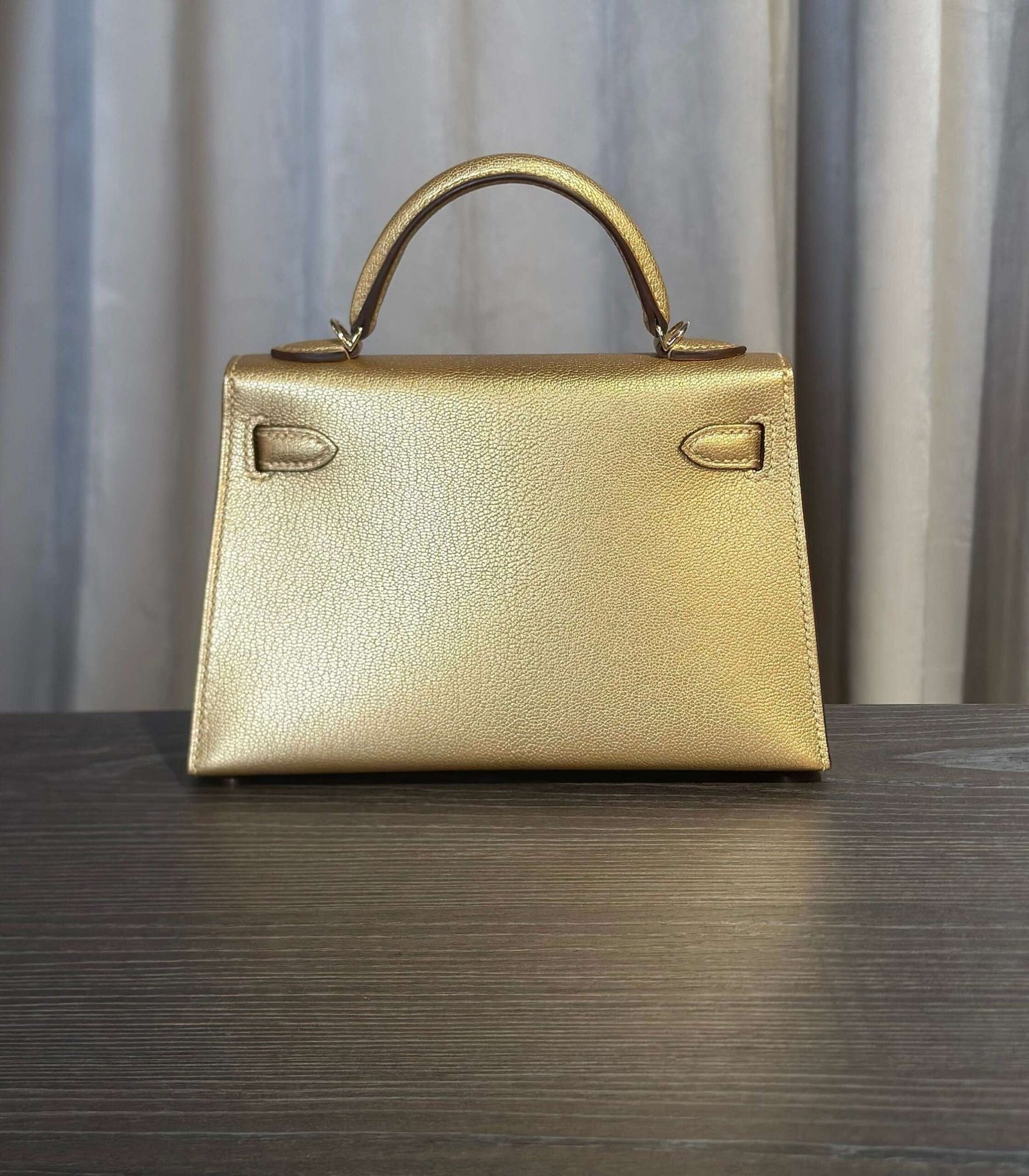 Hermès Dore Mini Kelly Sellier 20 Chevre Chamkilight Permabrass Hardware - Image 6