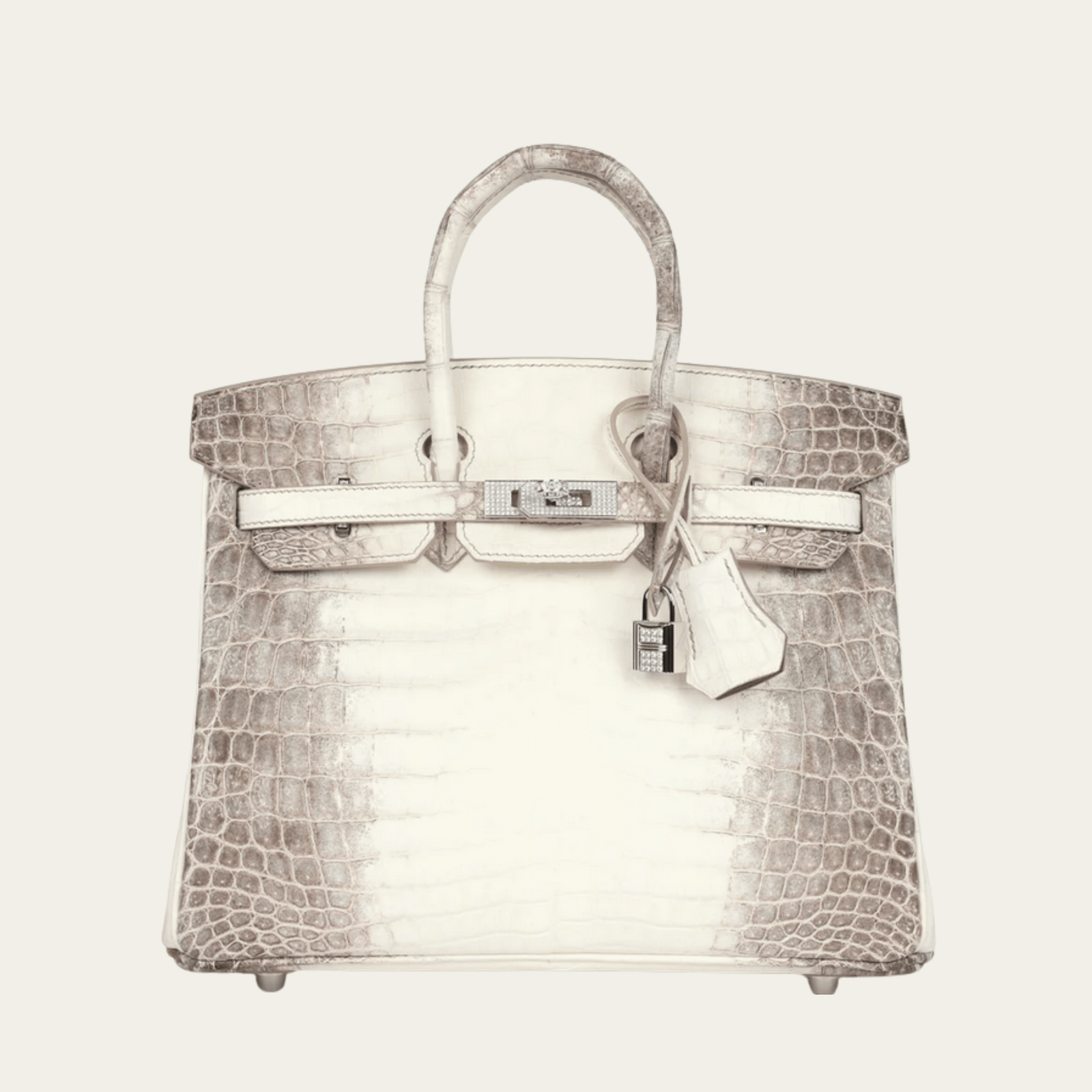 Hermès Himalaya Birkin 25 Niloticus Crocodile Diamond Encrusted Palladium Hardware