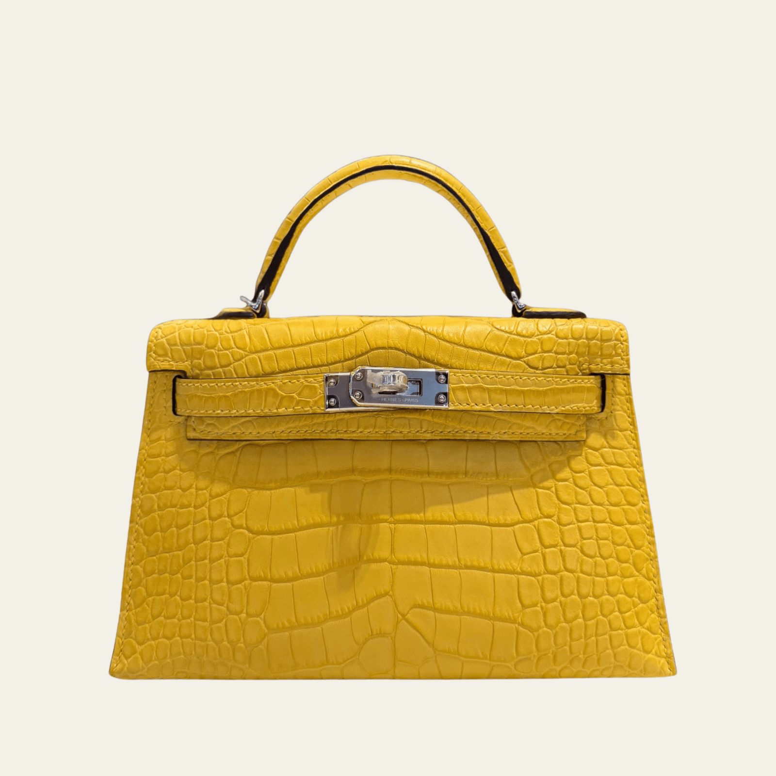 Hermès Mimosa Mini Kelly Sellier 20 Matte Alligator Palladium Hardware