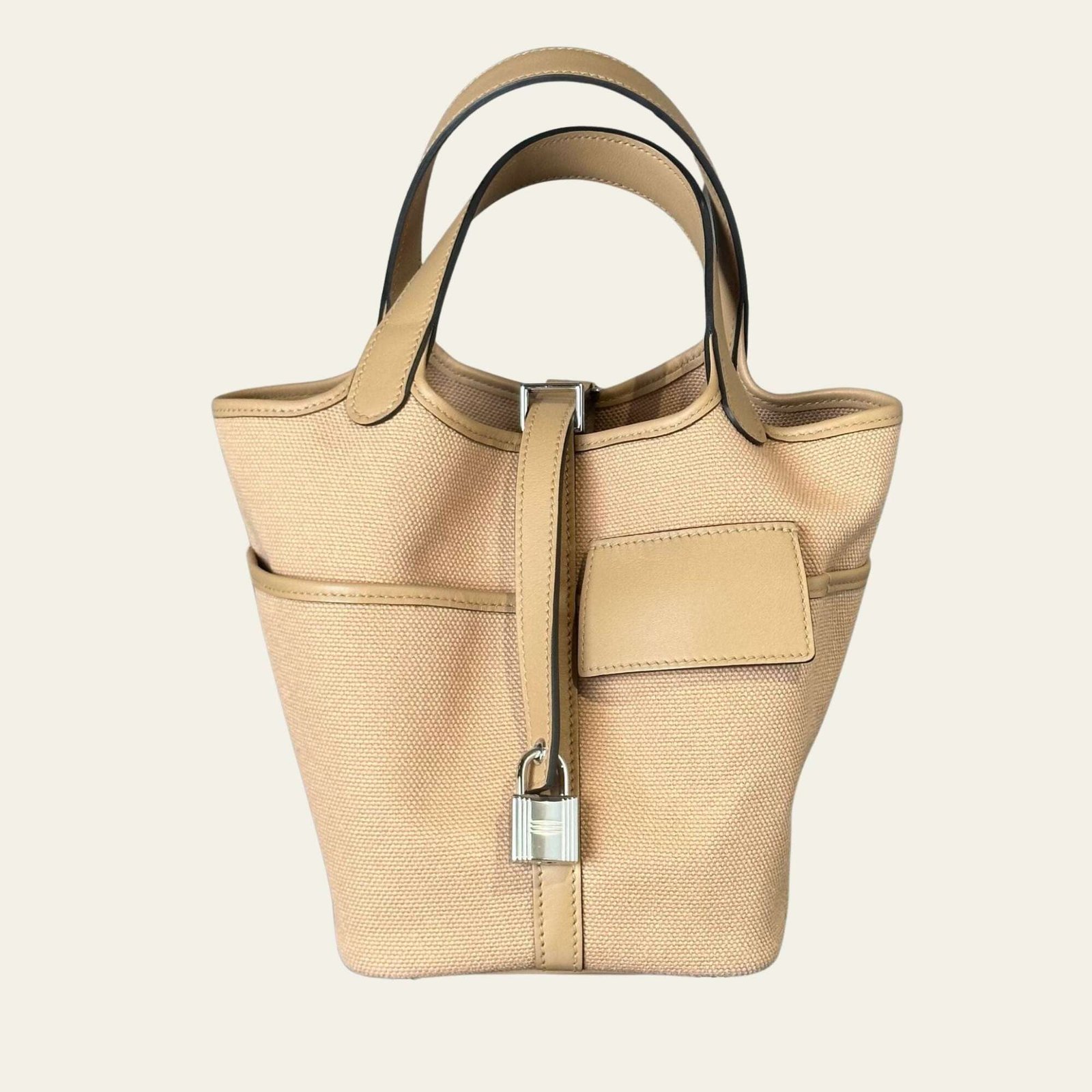 Hermès Picotin 18 Swift and Toile Canvas Palladium Hardware