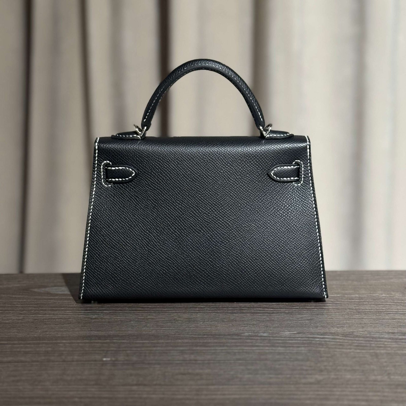 Hermès Noir Mini Kelly Sellier 20 Verso Palladium Hardware HSS - Image 4