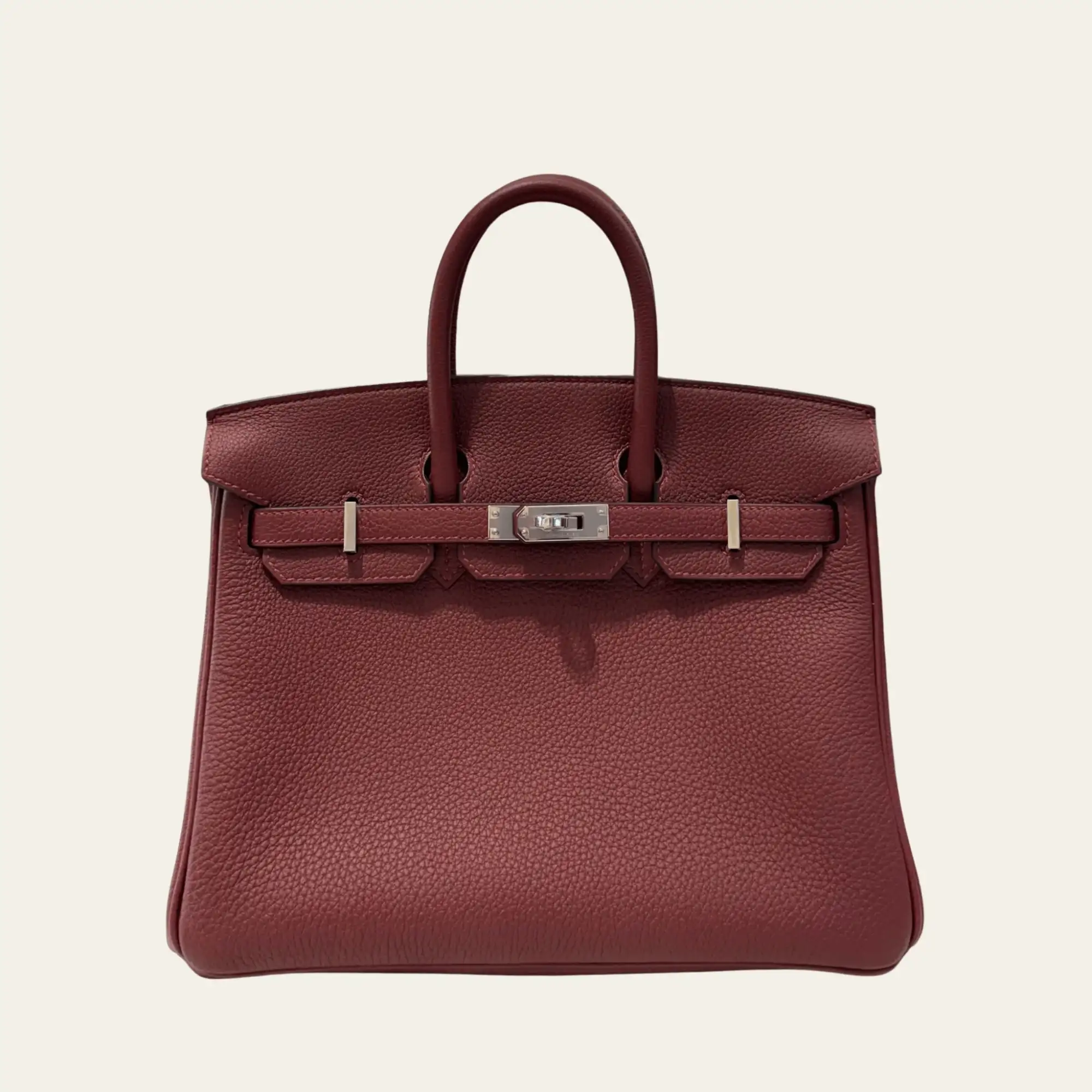 Hermès Rouge H Birkin 25 Togo Palladium Hardware