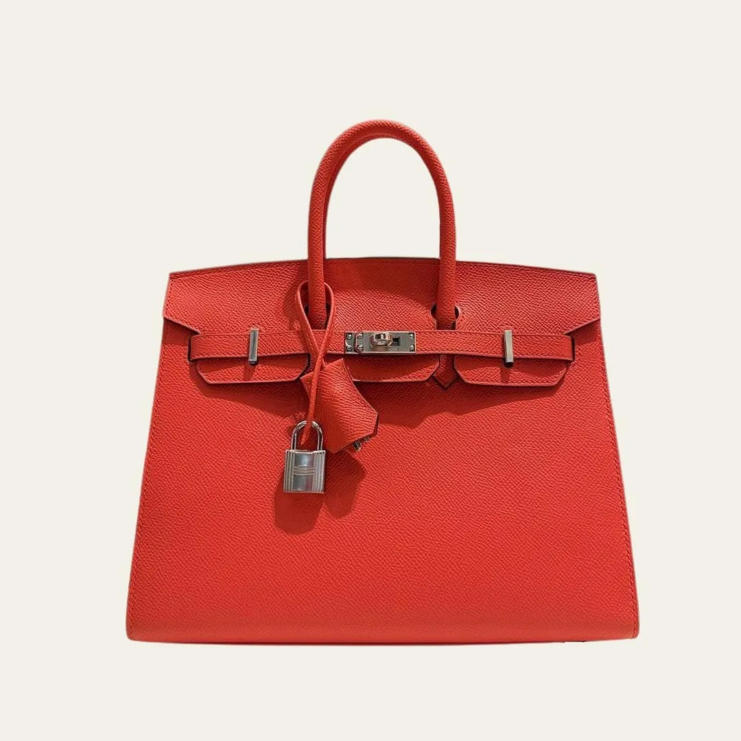 Hermès Capucine Birkin Sellier 25 Epsom Palladium Hardware