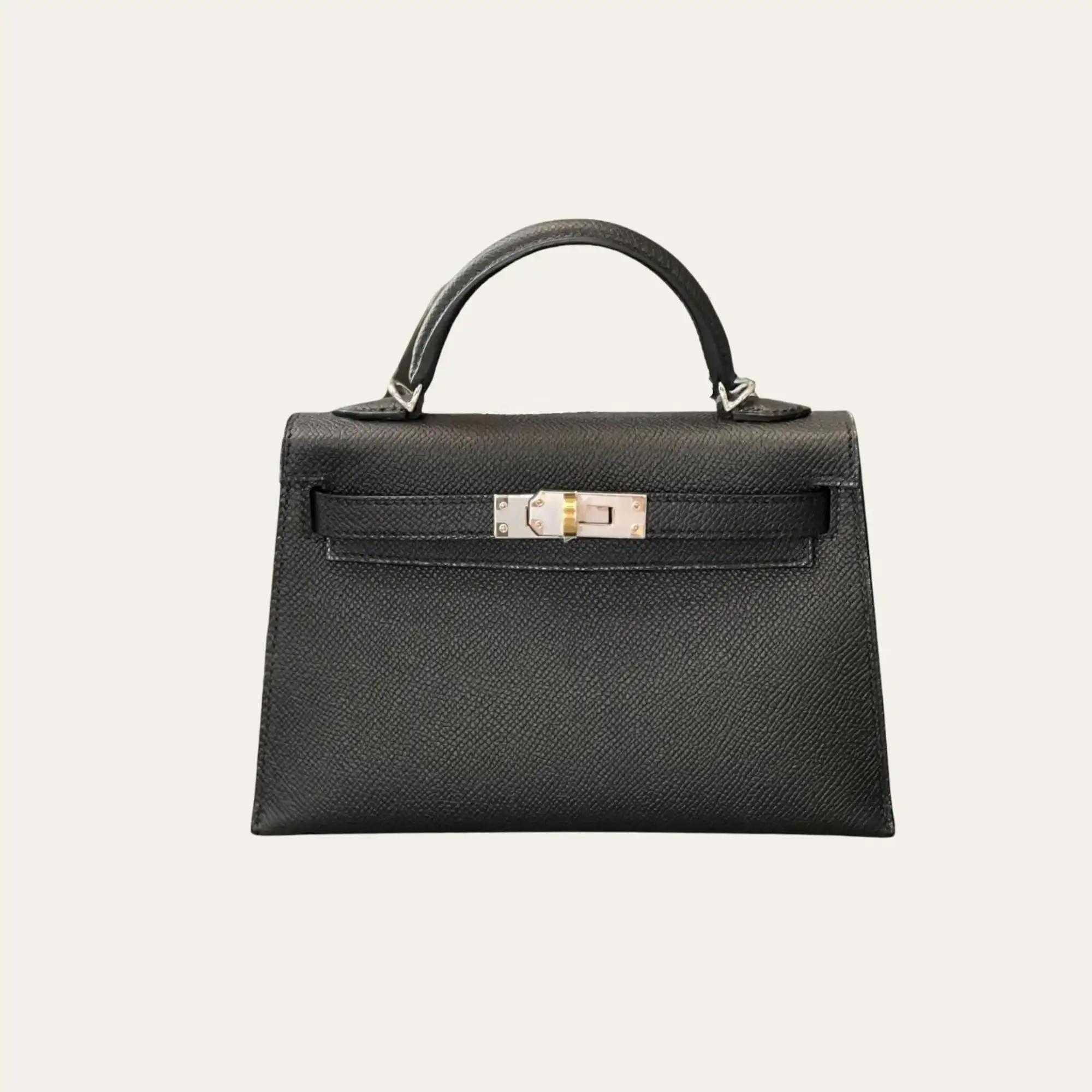 Hermès Noir Mini Kelly 20 Sellier Epsom Electrum Hardware