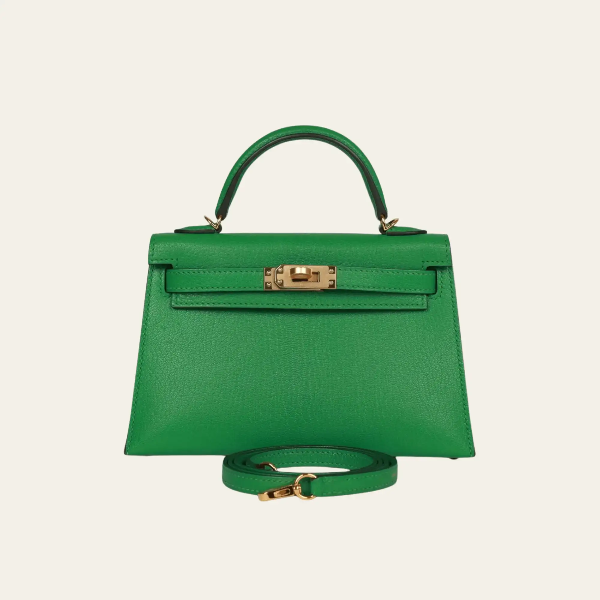 Hermès Bambou Mini Kelly Sellier 20 Chevre Mysore Gold Hardware