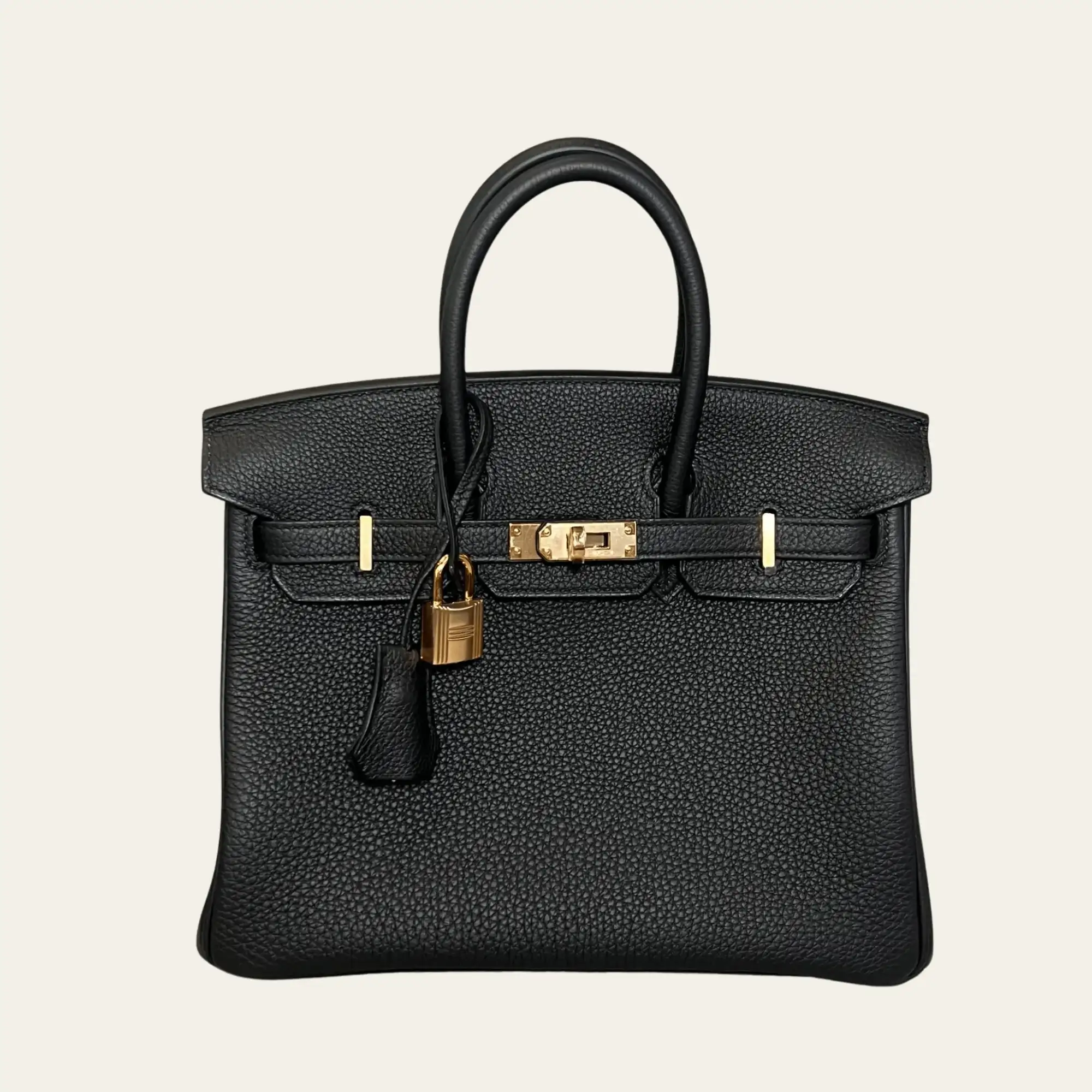 Hermès Noir Birkin 25 Togo Rose Gold Hardware