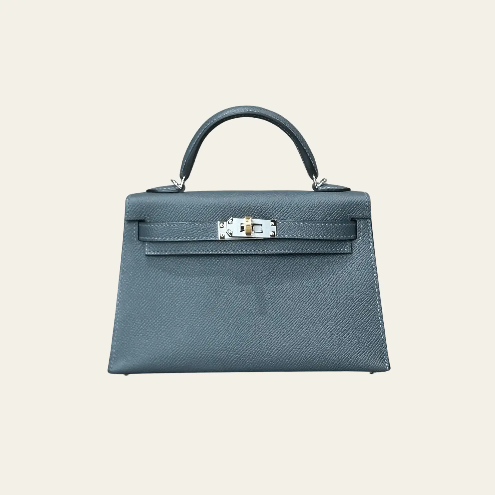 Hermès Gris Misty Mini Kelly Sellier 20 Epsom Electrum Hardware