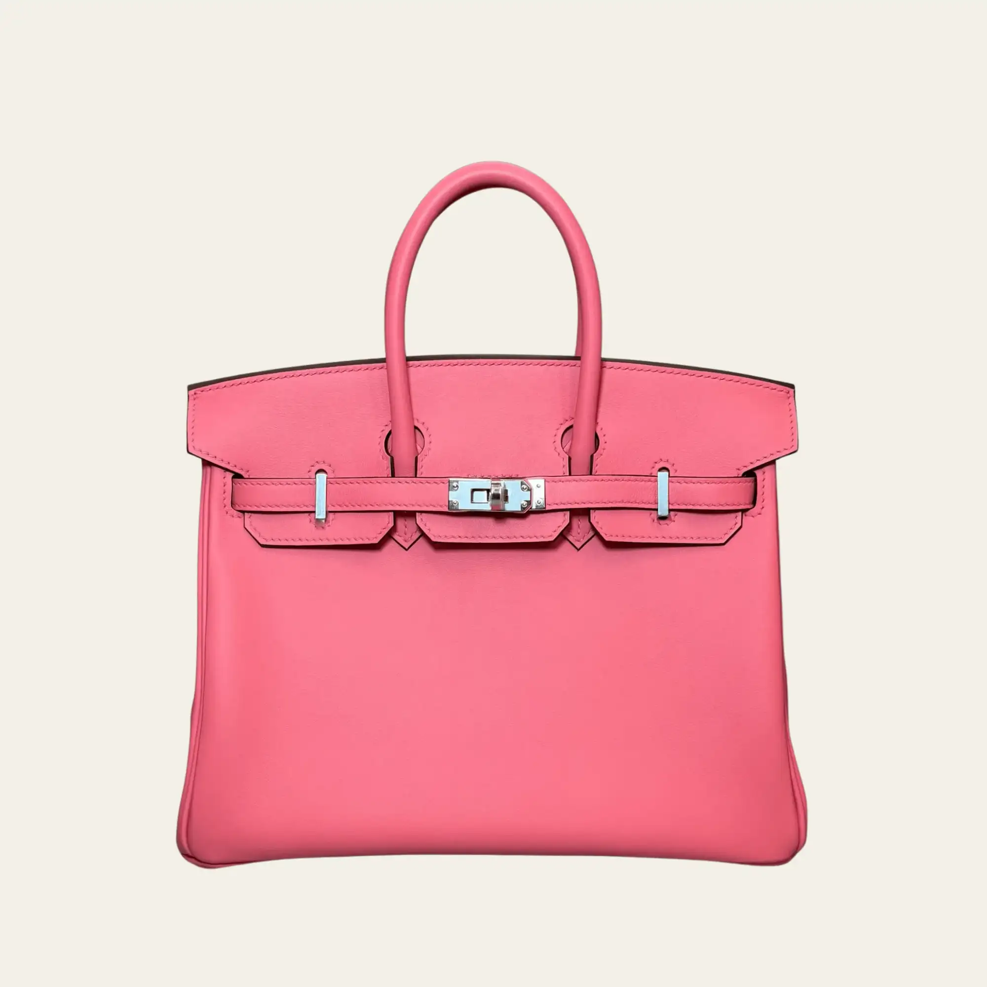 Hermès Rose Azalee Birkin 25 Swift Palladium Hardware