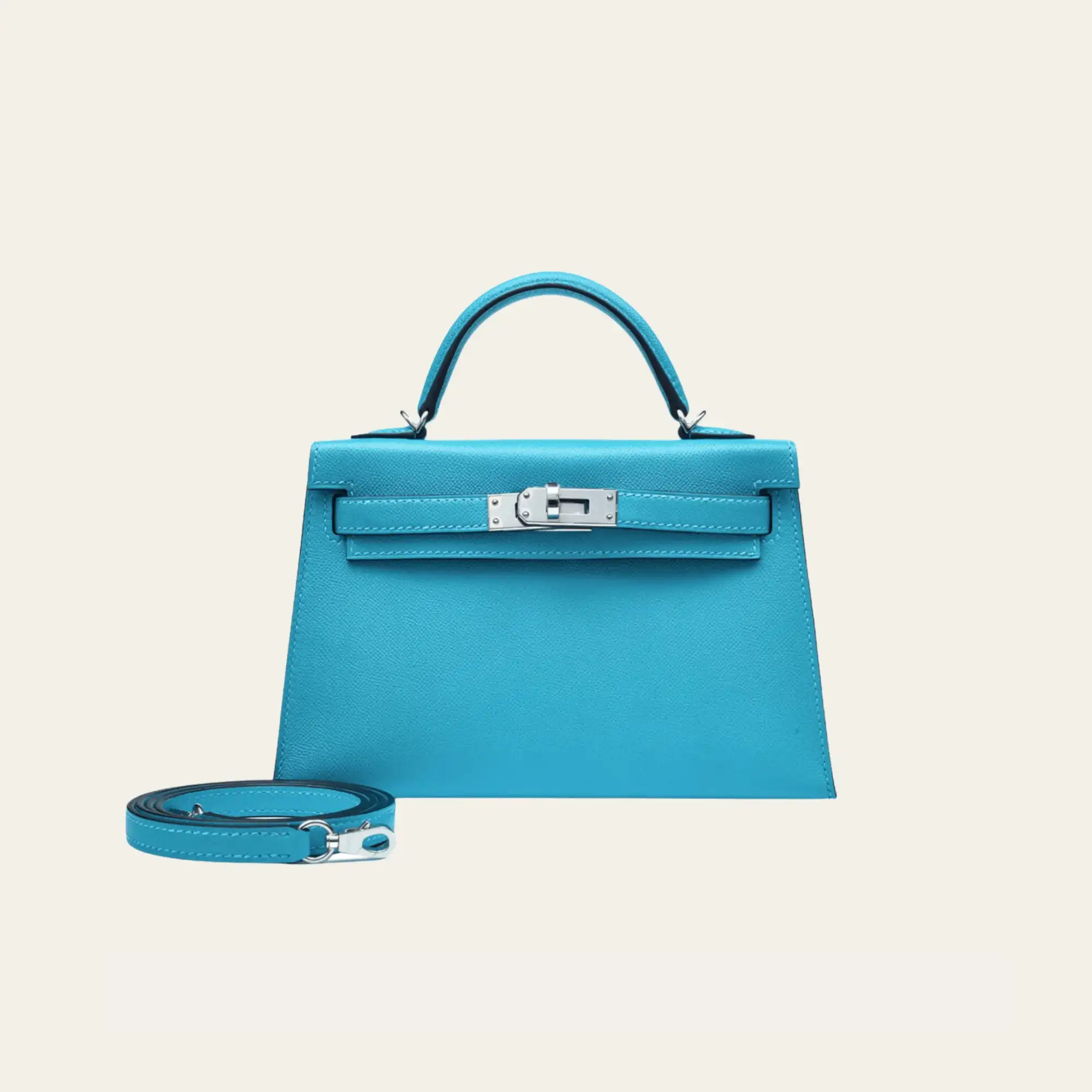 Hermès Bleu Du Nord Mini Kelly Sellier 20 Veau Madame Palladium Hardware