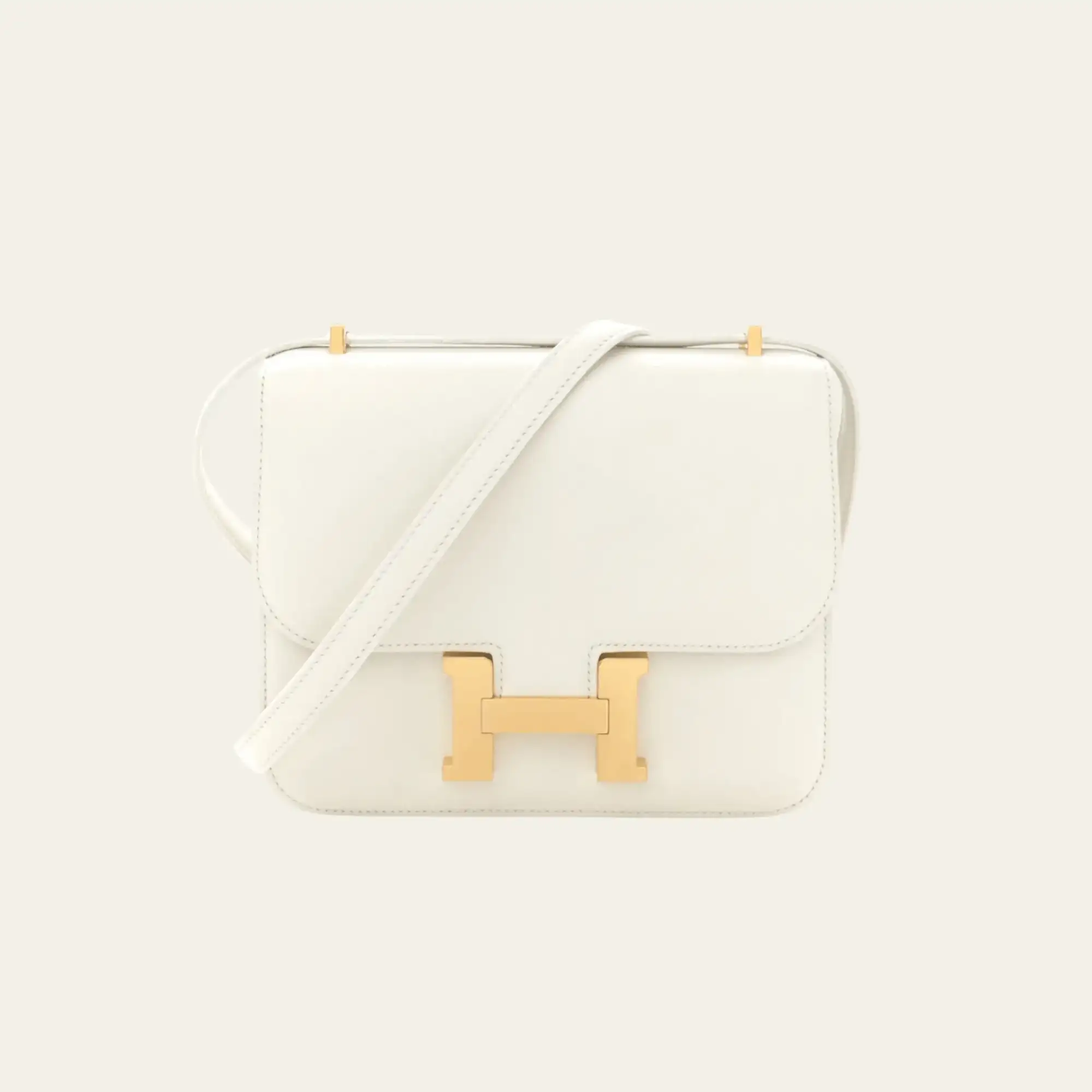 Hermès New White Constance III 18 Mini Miroir Veau Swift Gold Hardware