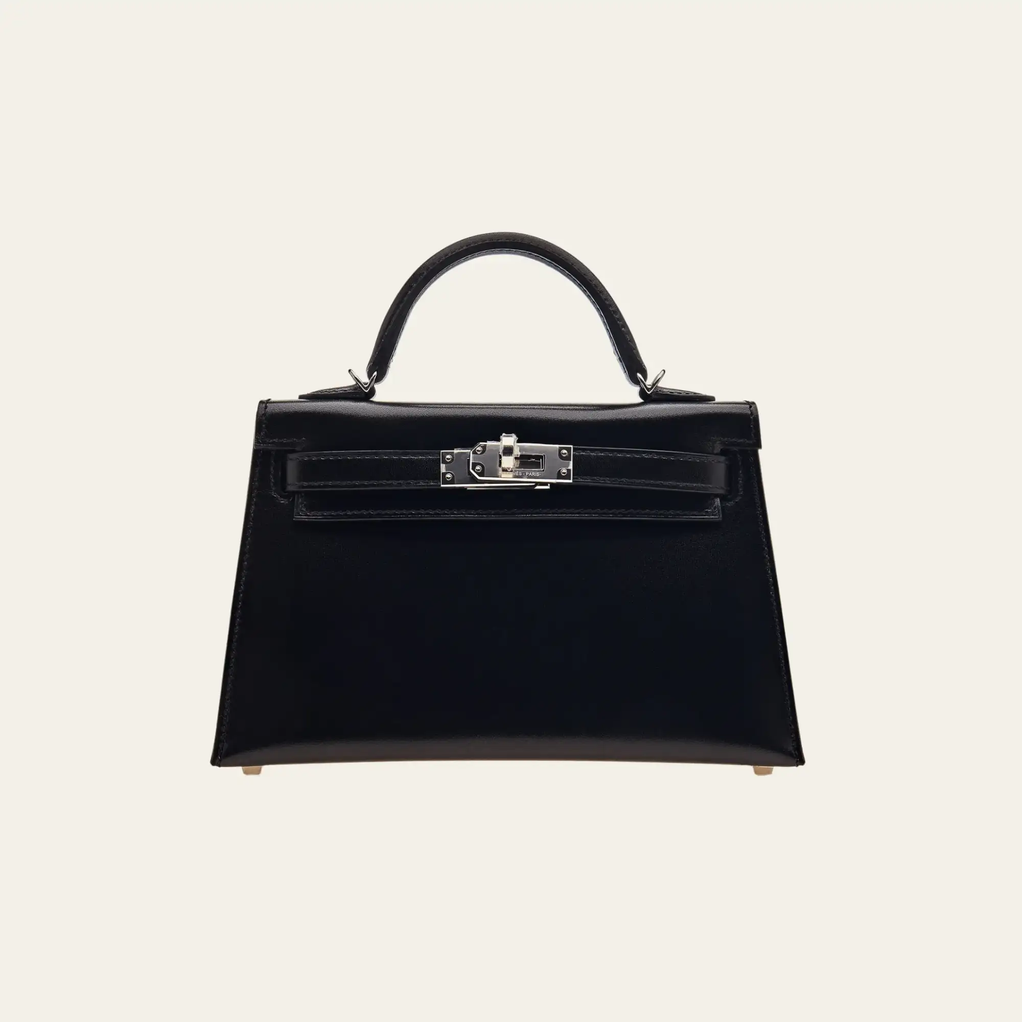 Hermès Noir Mini Kelly Sellier 20 Box Palladium Hardware
