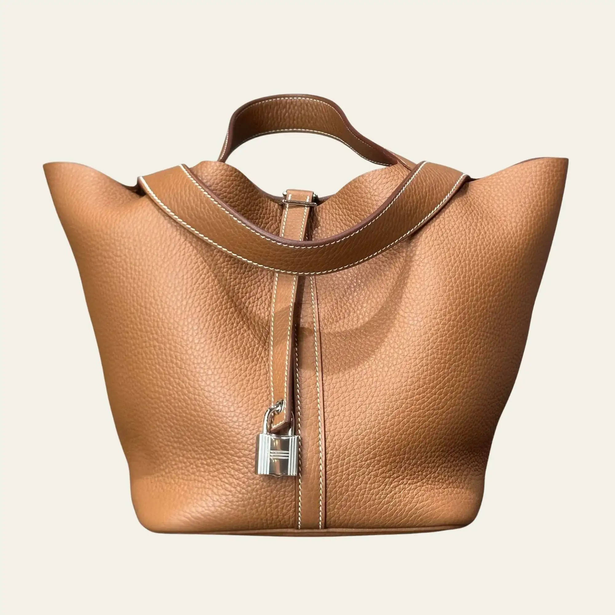 Hermès Gold Picotin Lock 22 Clemence Bull Calfskin Palladium Hardware