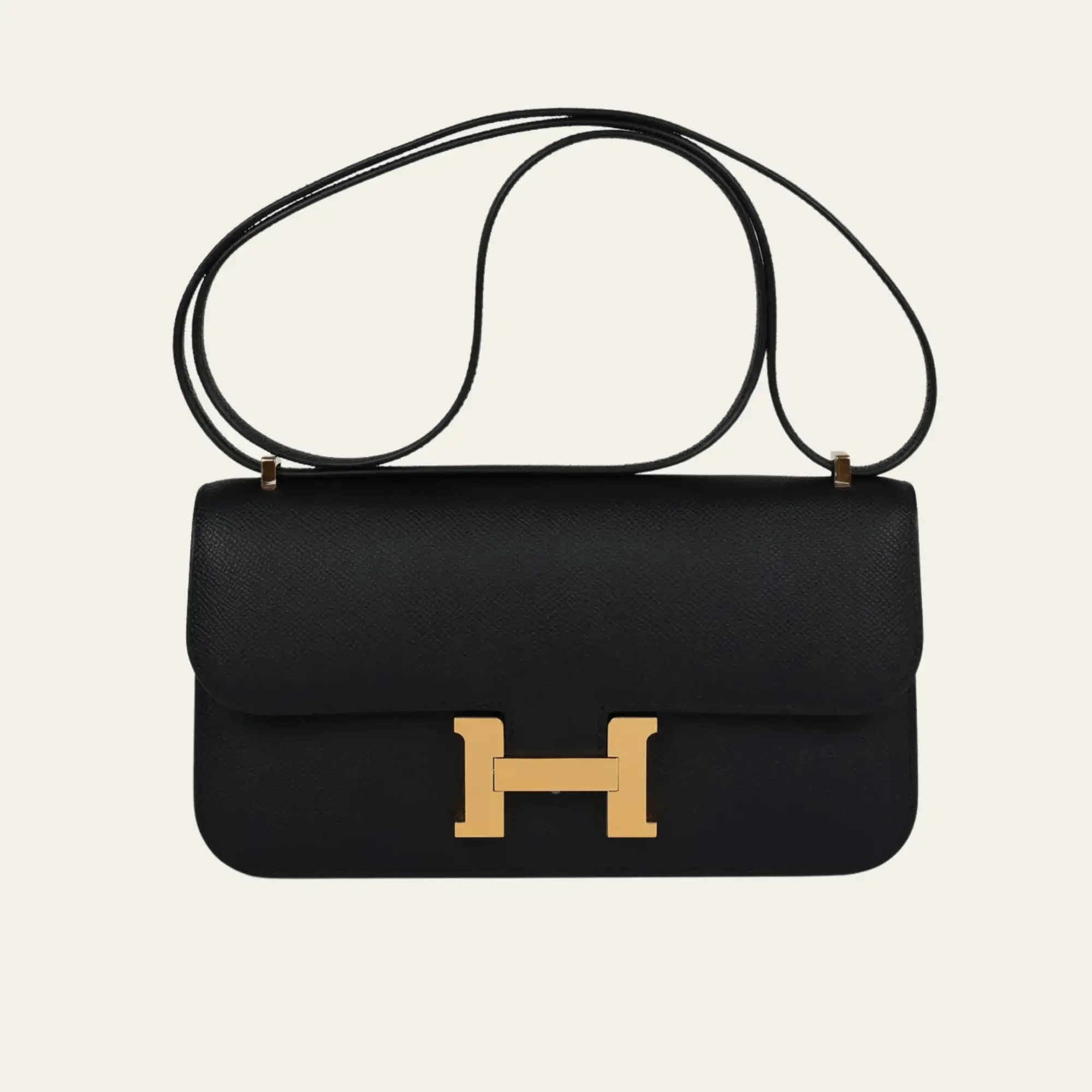 Hermès Noir Constance Elan Epsom Rose Gold Hardware