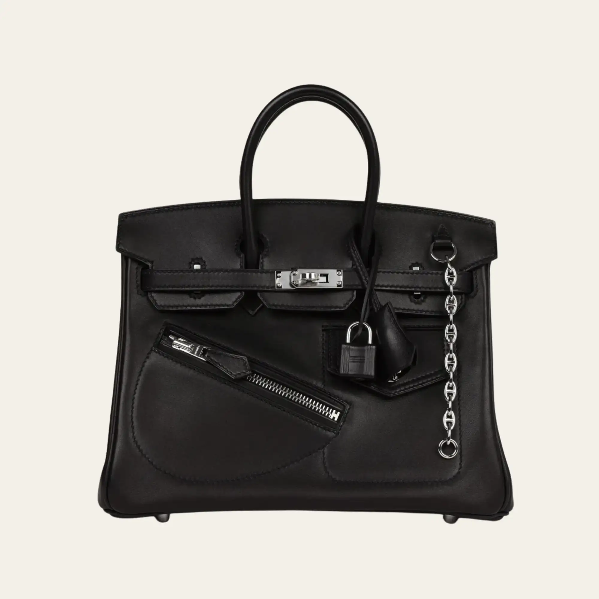 Hermès Black Birkin 25 Rock Volupto Palladium Hardware Limited Edition