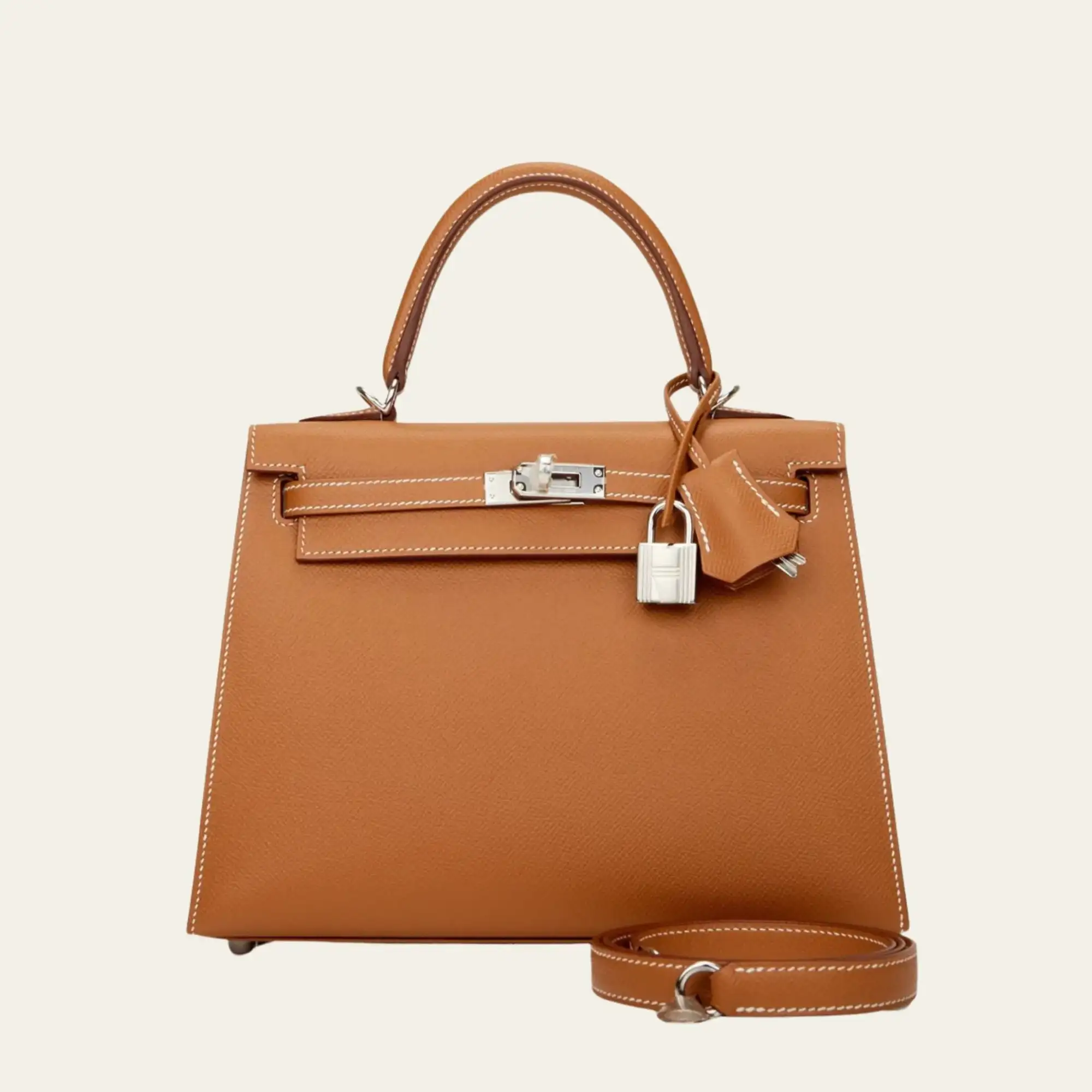 Hermès Gold Kelly Sellier 25 Epsom Palladium Hardware