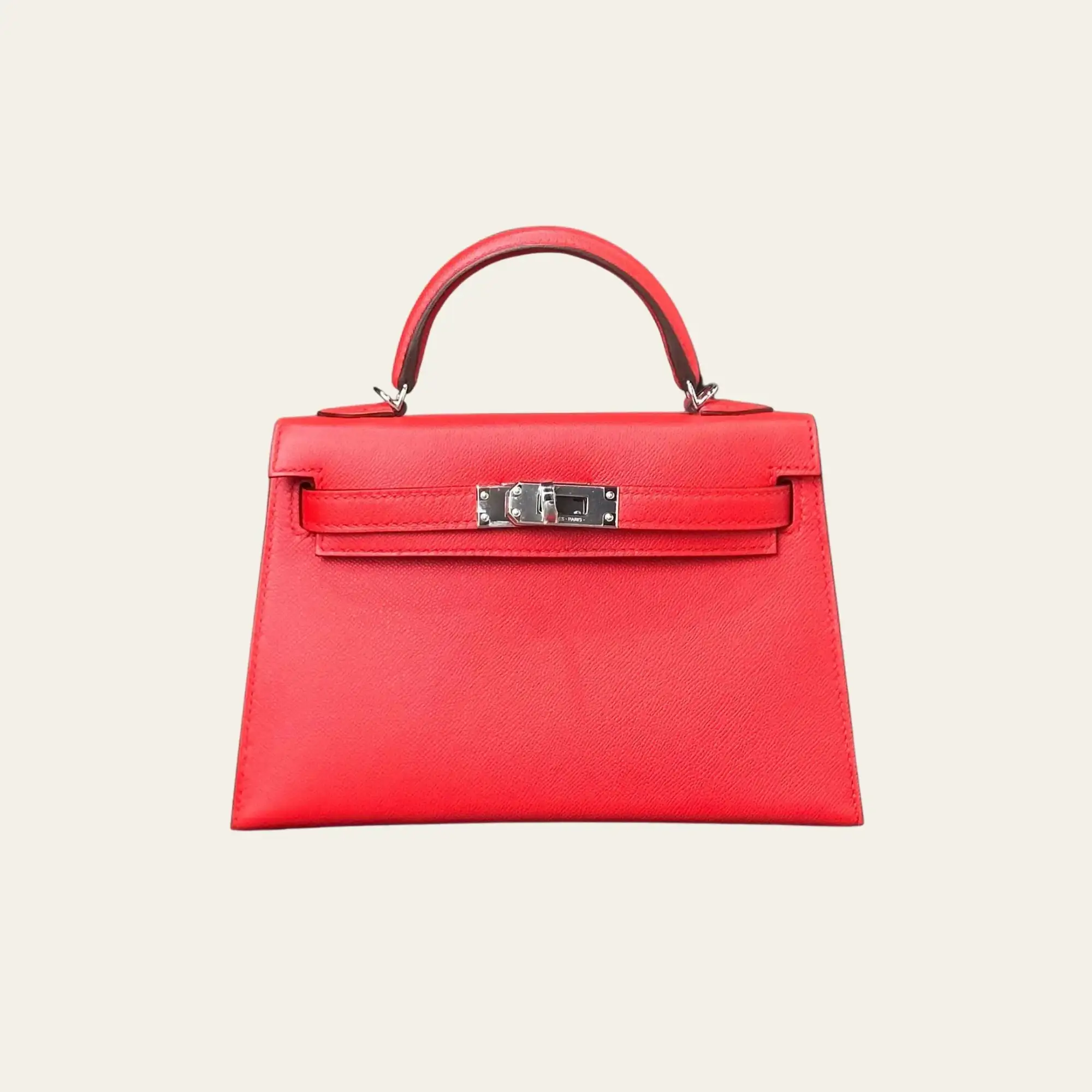Hermès Rouge De Coeur Mini Kelly Sellier 20 Madame Palladium Hardware