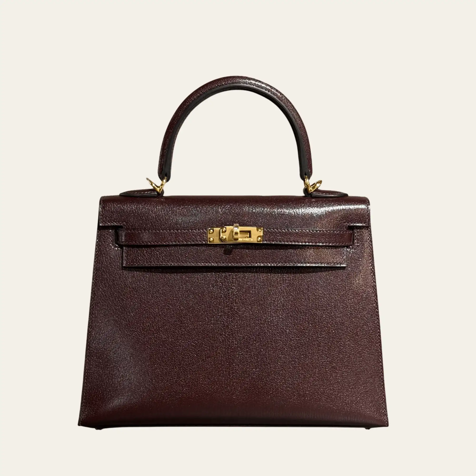 Hermès Rouge Sellier Kelly Sellier 25 Chevre Chamkila Gold Hardware