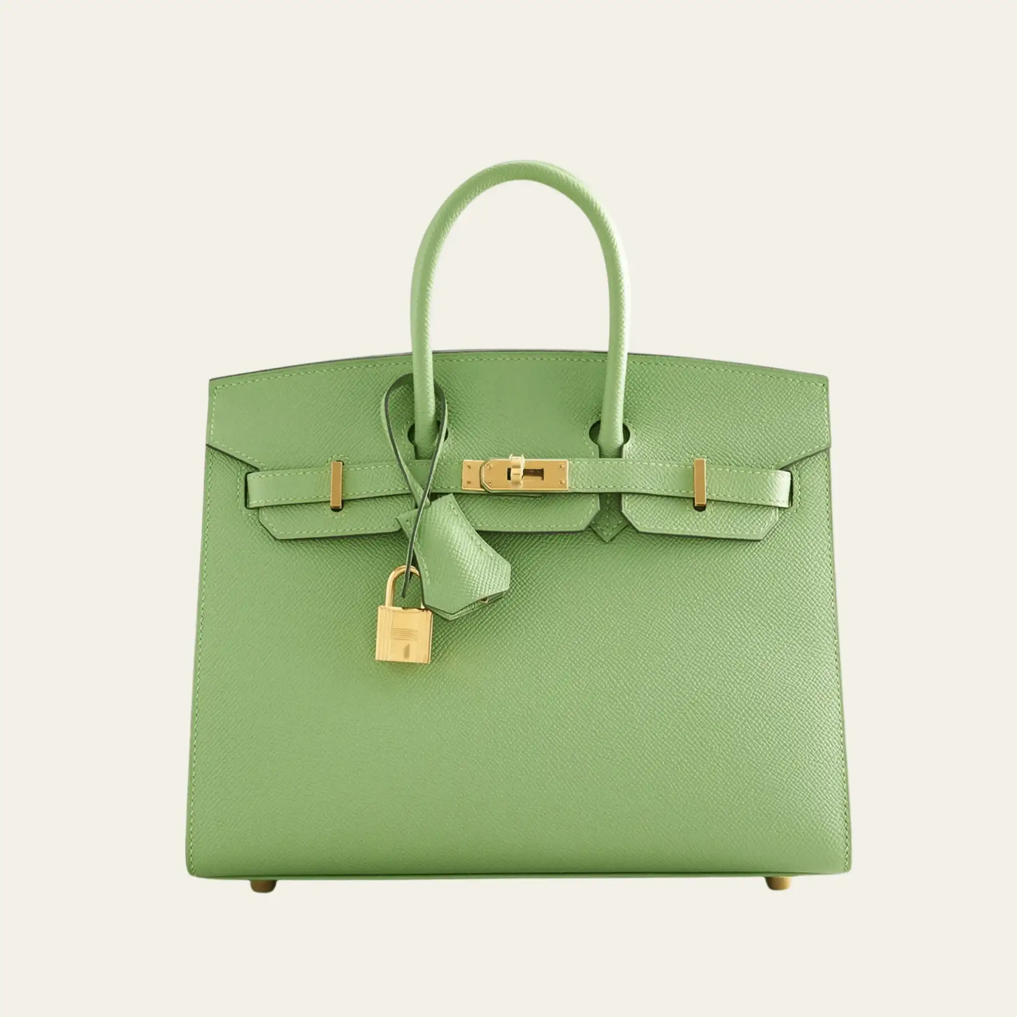 Hermès Vert Criquet Birkin Sellier 25 Epsom Gold Hardware