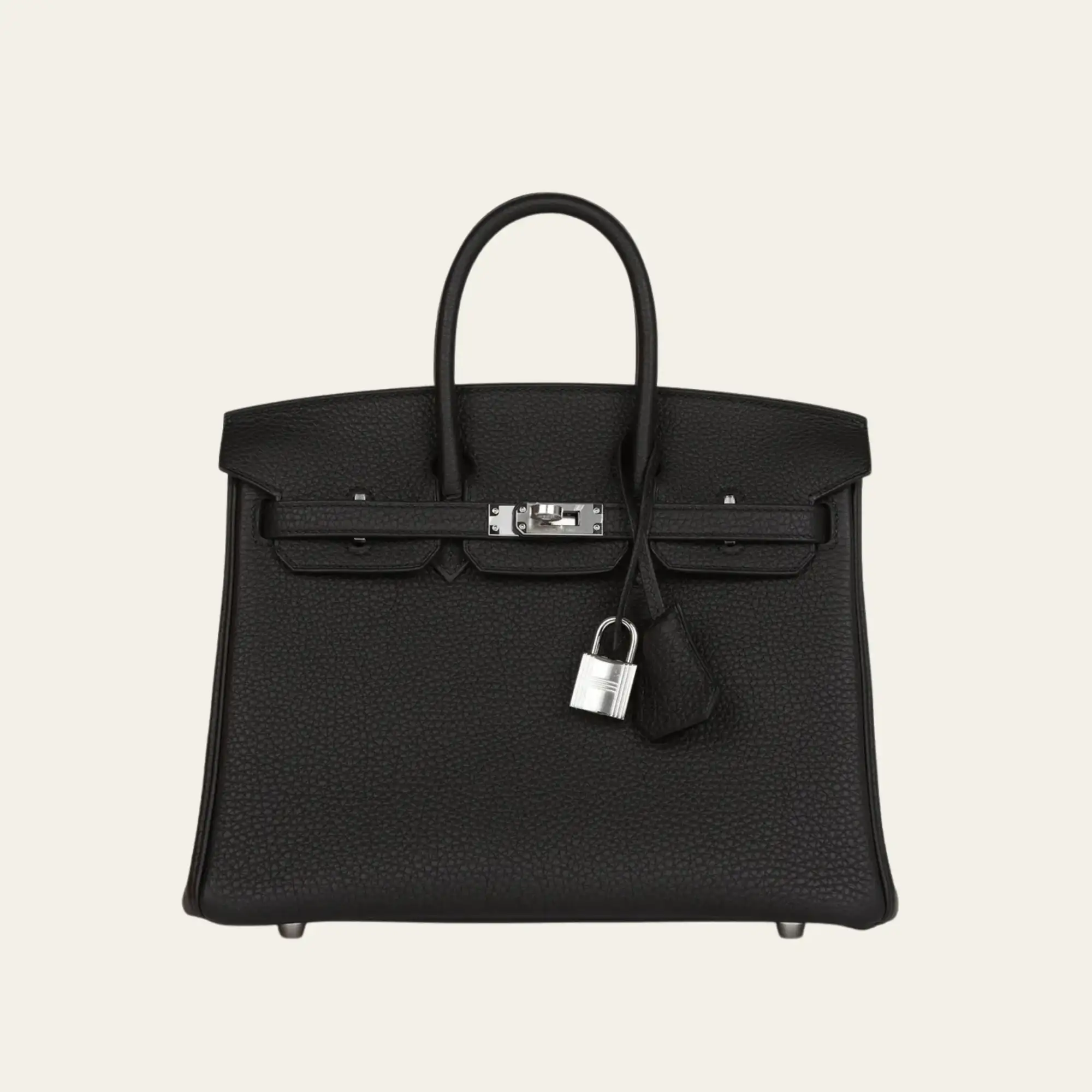 Hermès Noir Birkin 25 Togo Palladium Hardware