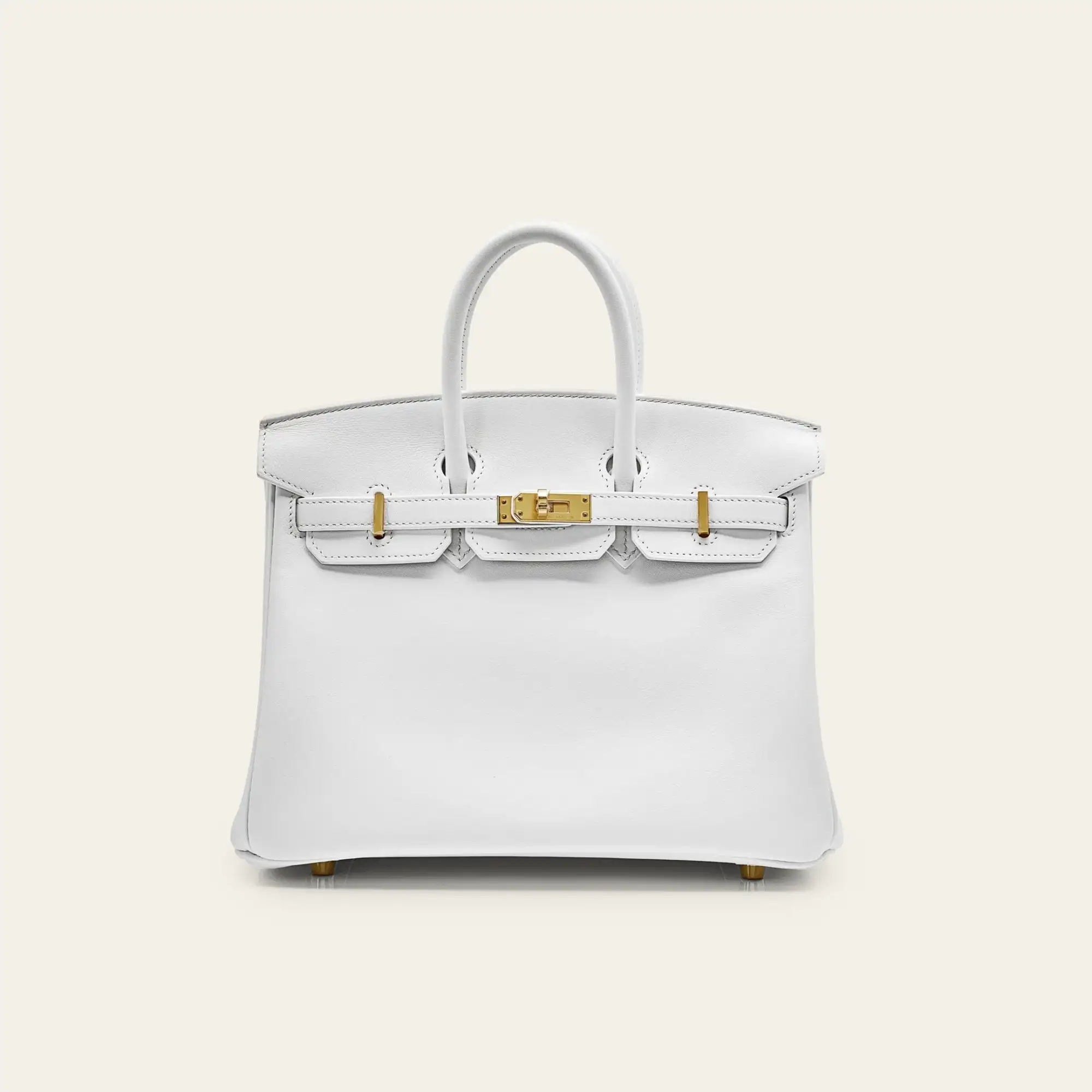Hermès New White Birkin 25 Swift Calfskin Gold Hardware