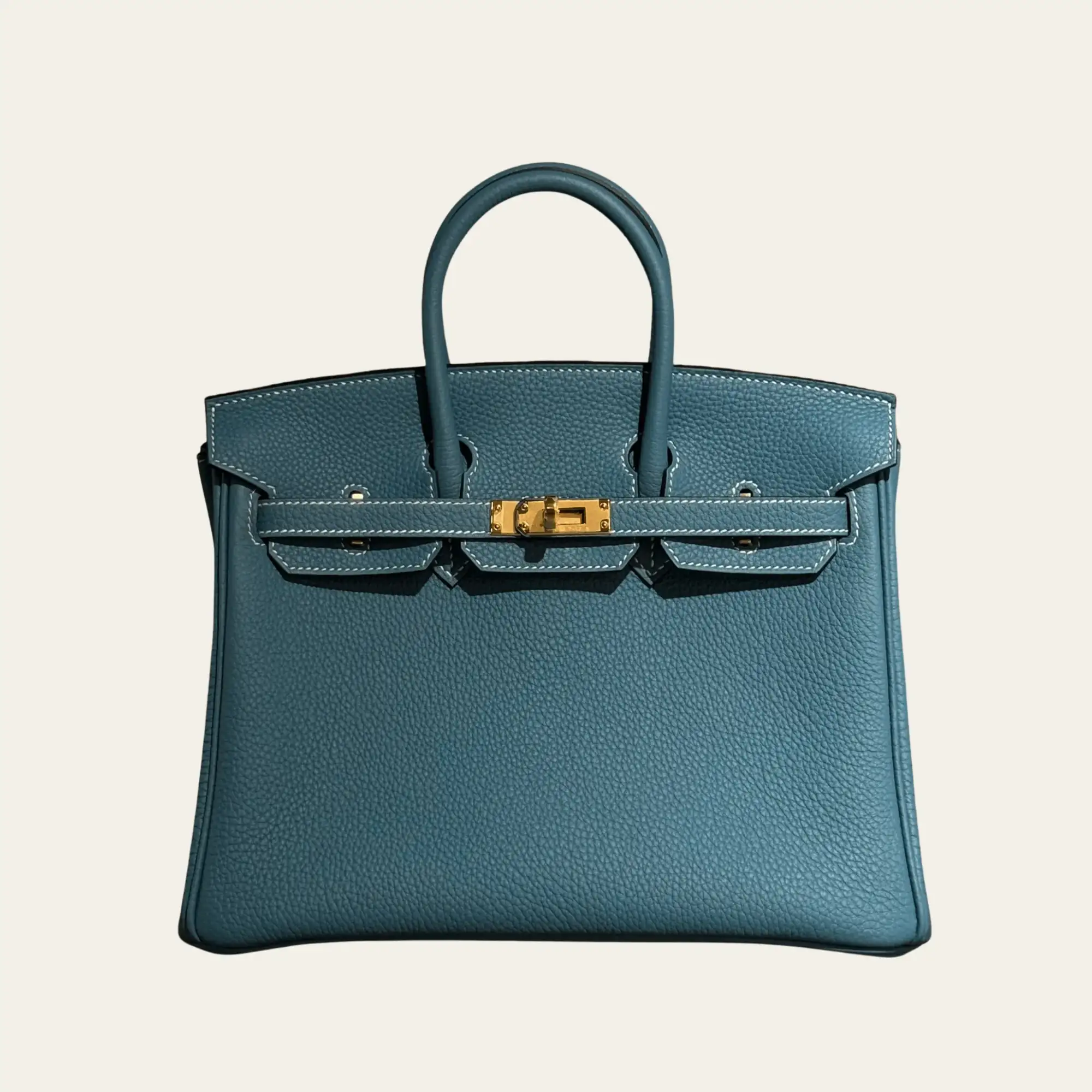 Hermès Bleu Jean Birkin 25 Togo Calfskin Gold Hardware