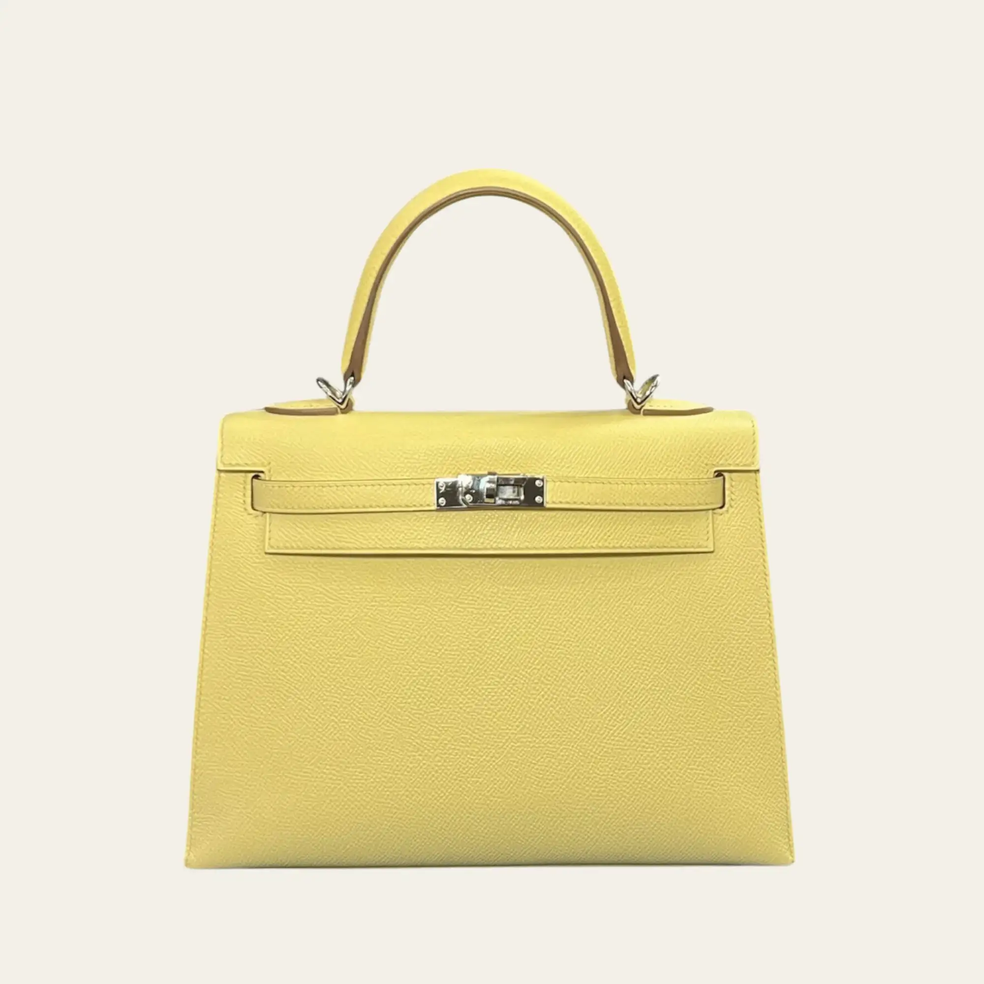 Hermès Jaune Poussin Kelly Sellier 25 Epsom Palladium Hardware