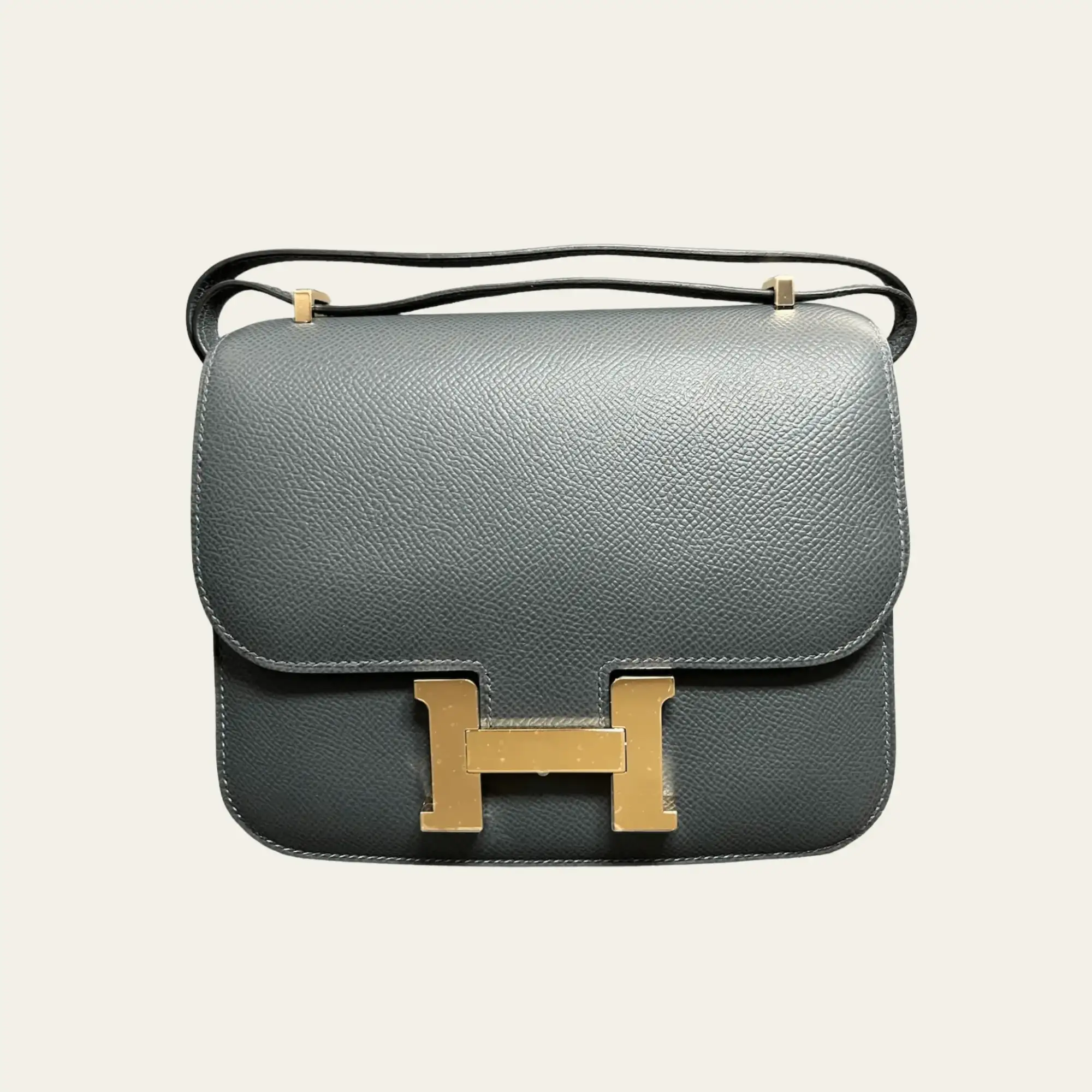 Hermès Gris Misty Constance 18 Epsom Gold Hardware