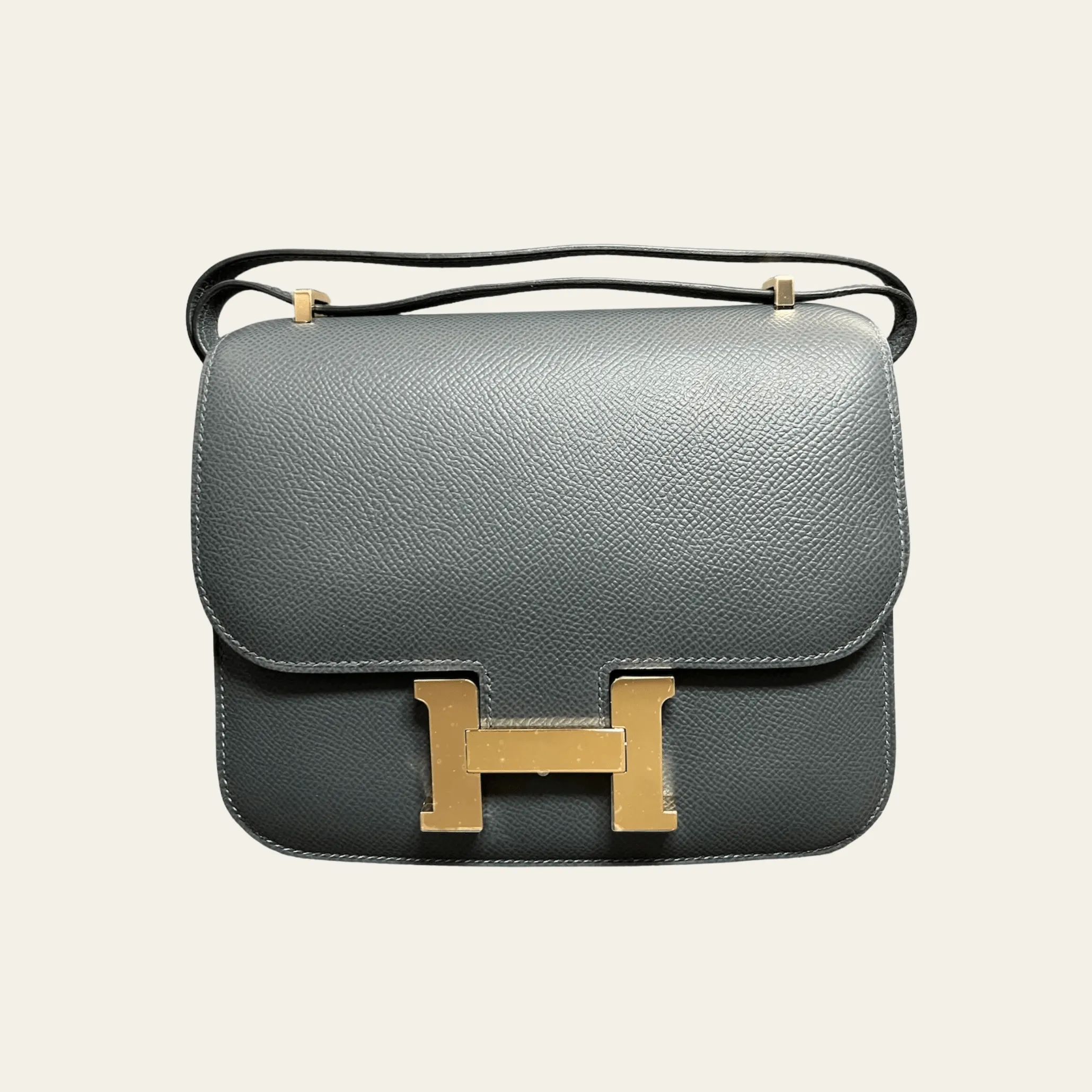Hermès Gris Misty Constance 18 Epsom Gold Hardware