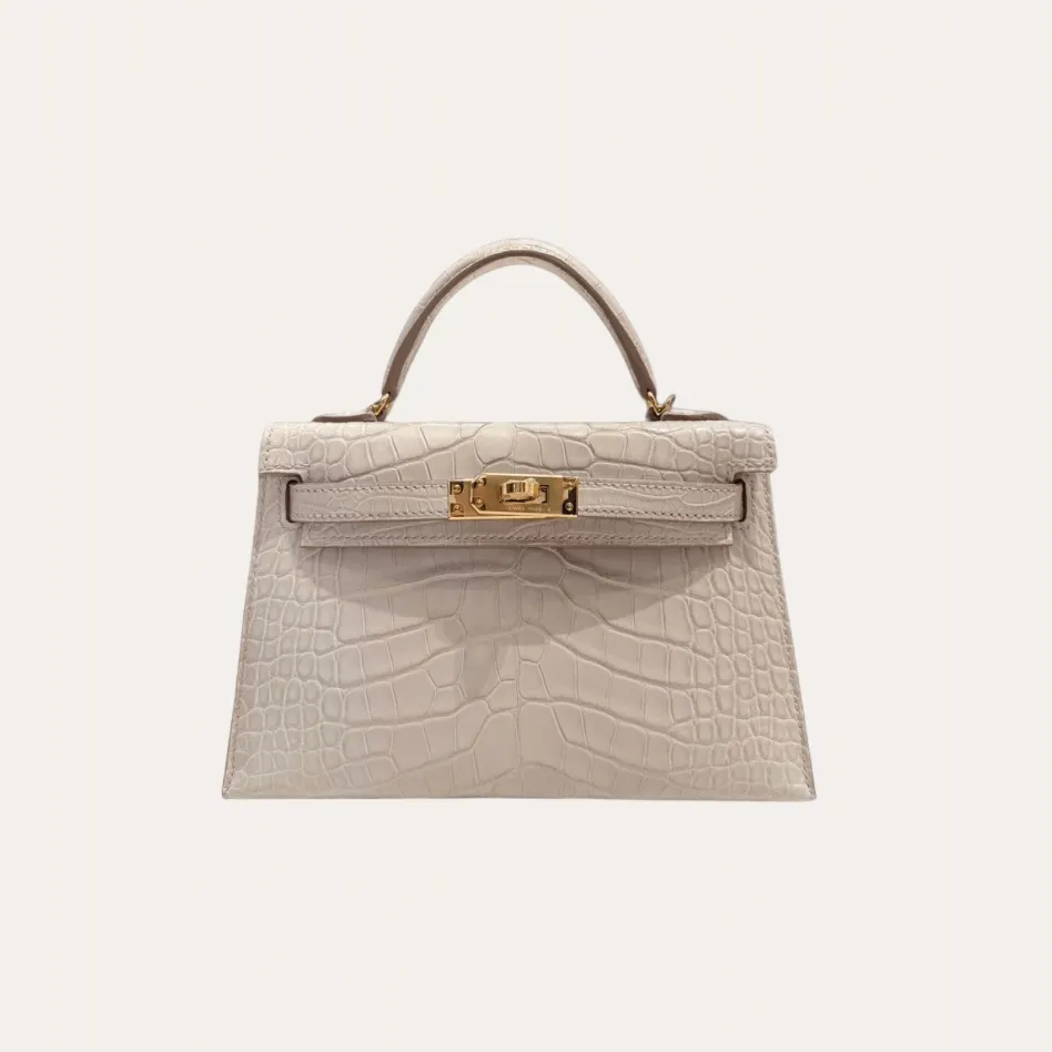 Hermès Beton Mini Kelly 20 Sellier Matte Missi Alligator Gold Hardware