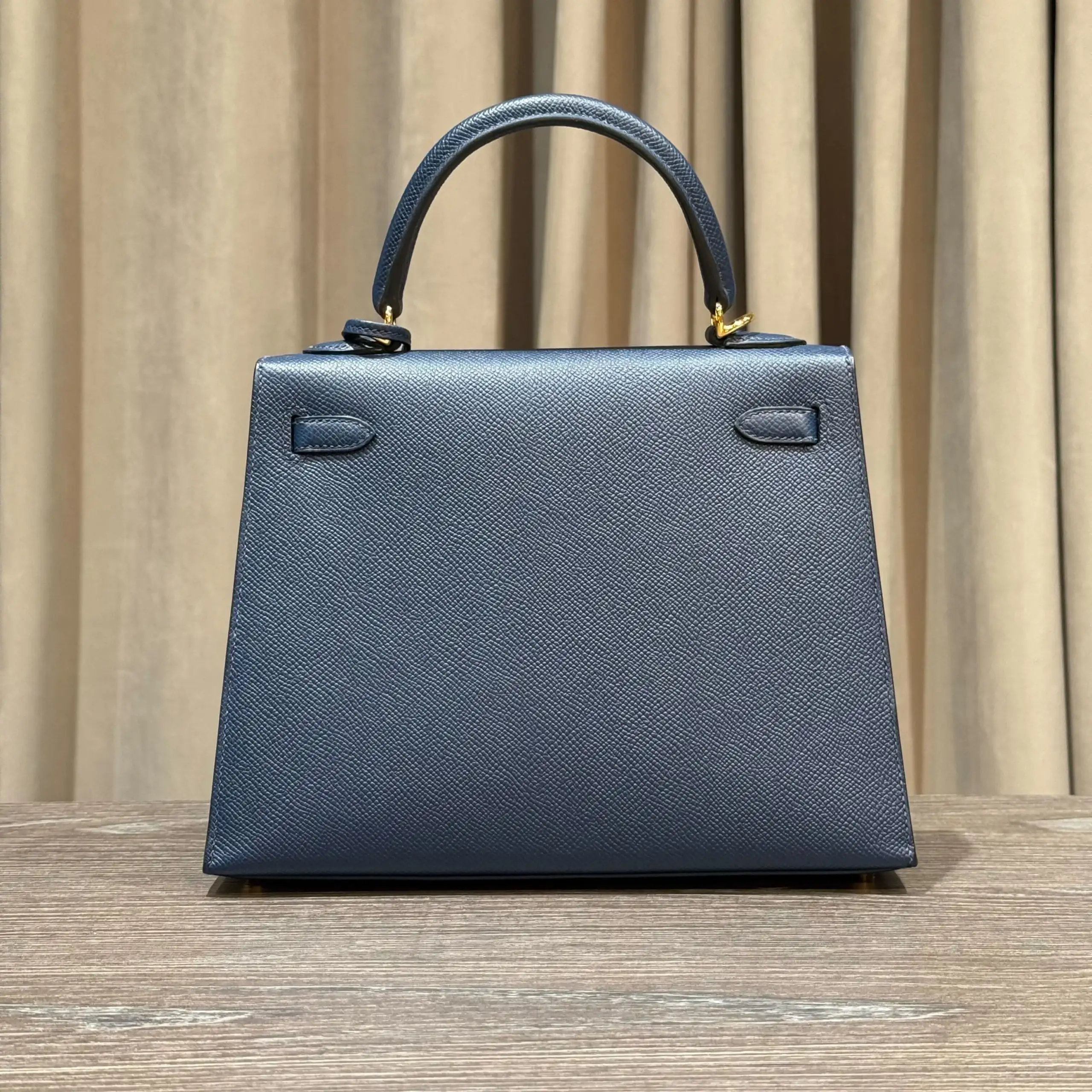 Hermès Blue Sapphire Kelly Sellier 25 Epsom Gold Hardware - Image 4