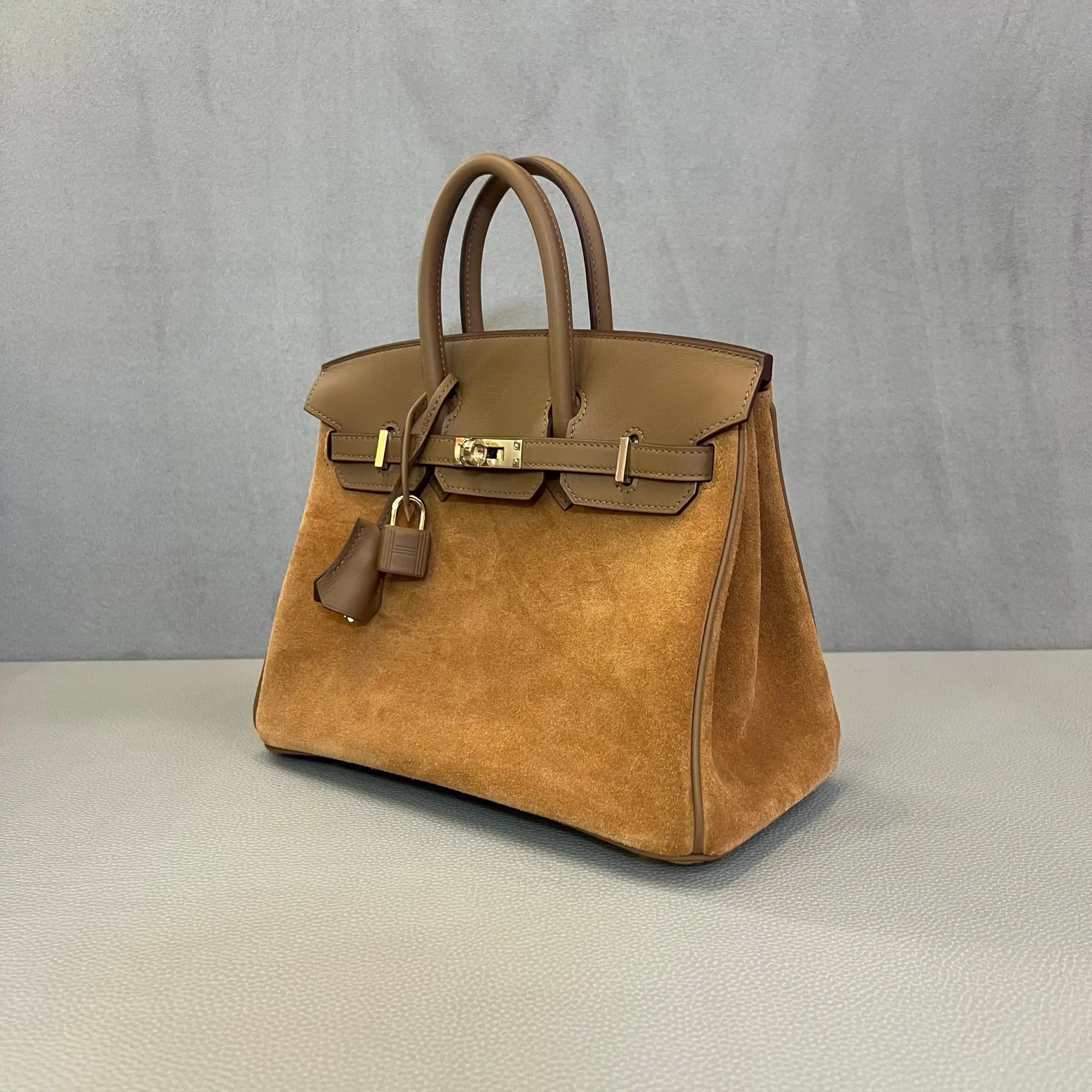 Hermès Chamois and Alezan Birkin 25 Grizzly and Swift Electrum Hardware - Image 5