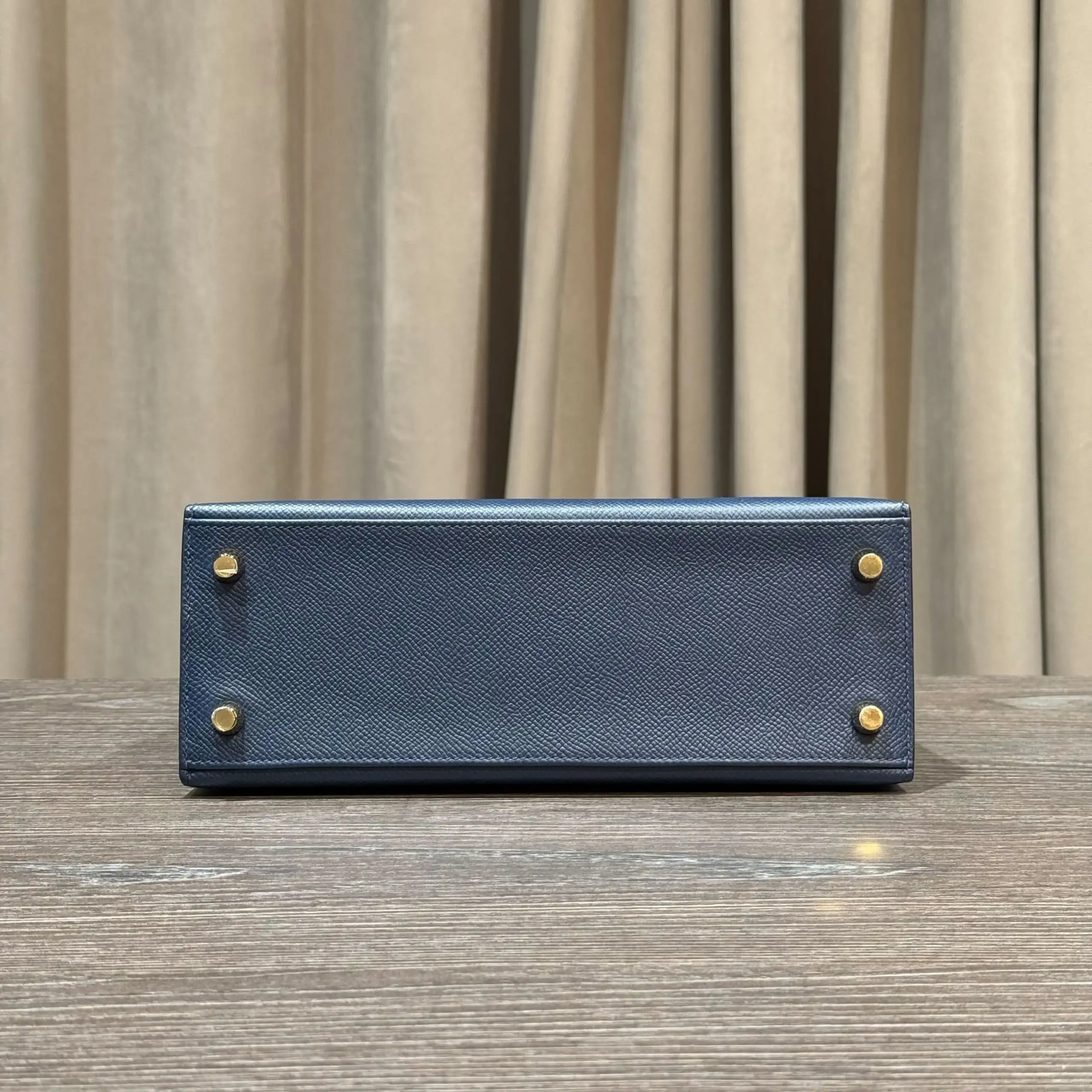Hermès Blue Sapphire Kelly Sellier 25 Epsom Gold Hardware - Image 7