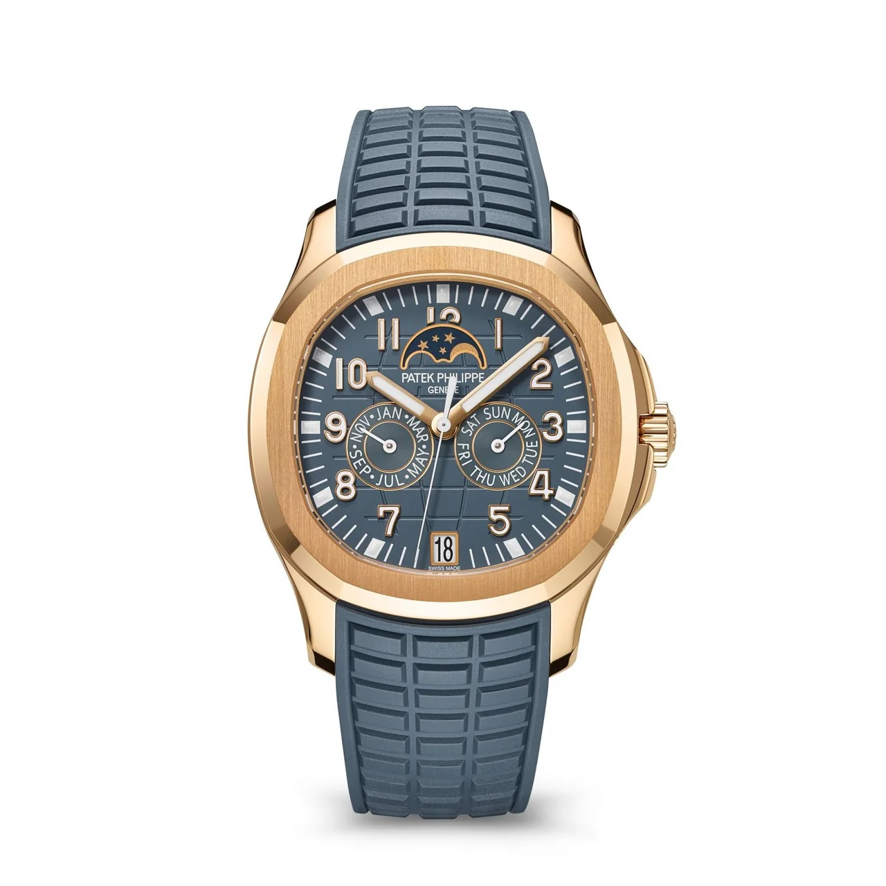 Patek Philippe Aquanaut Luce 5261R-001 Annual Calendar Moon Phases Rose Gold Blue-Gray Dial (2025)