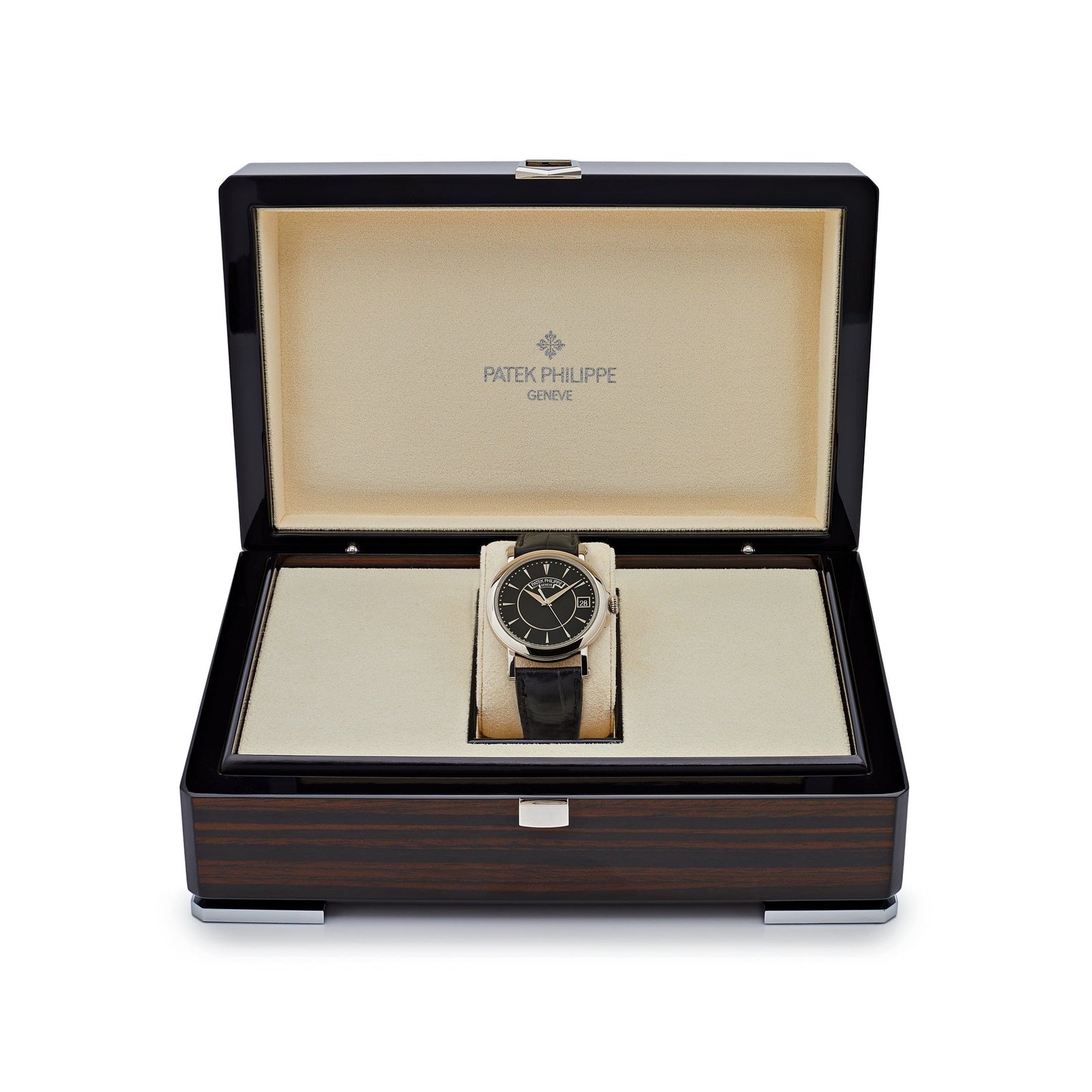 Patek Philippe Calatrava 5153G-001 Date White Gold Black Dial - Image 7