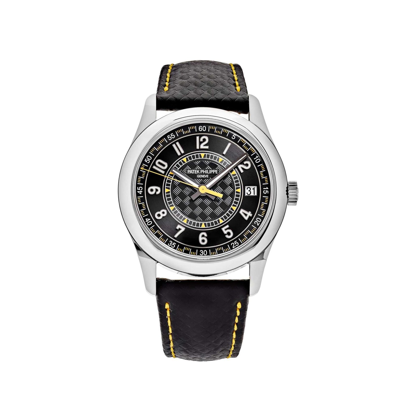Patek Philippe Calatrava 6007G-001 White Gold Black Dial Yellow Accents (2023)