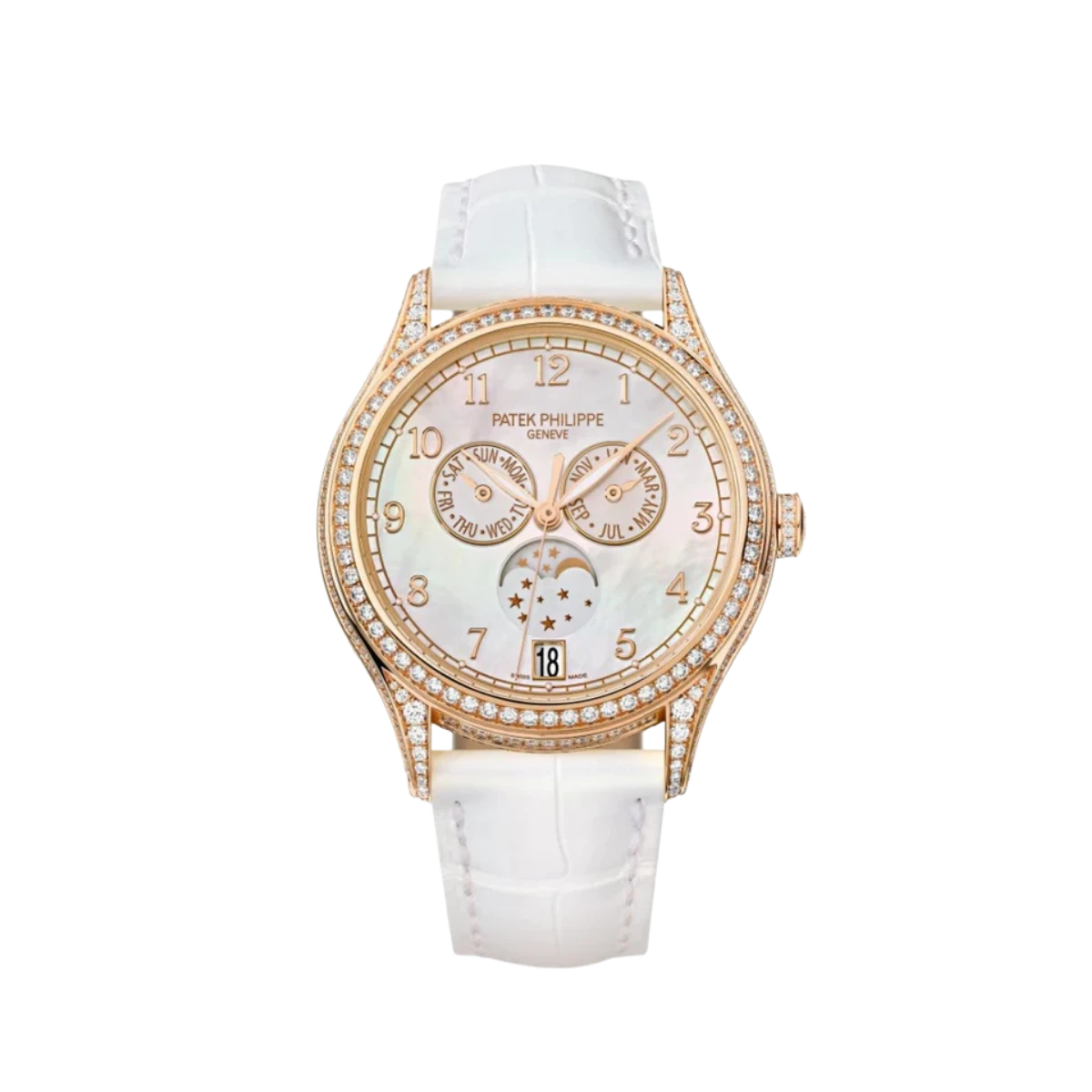 Patek Philippe Complications 4948R-001 Annual Calendar Moon Phases Rose Gold Mother-of-Pearl Dial Diamond Bezel (2025)
