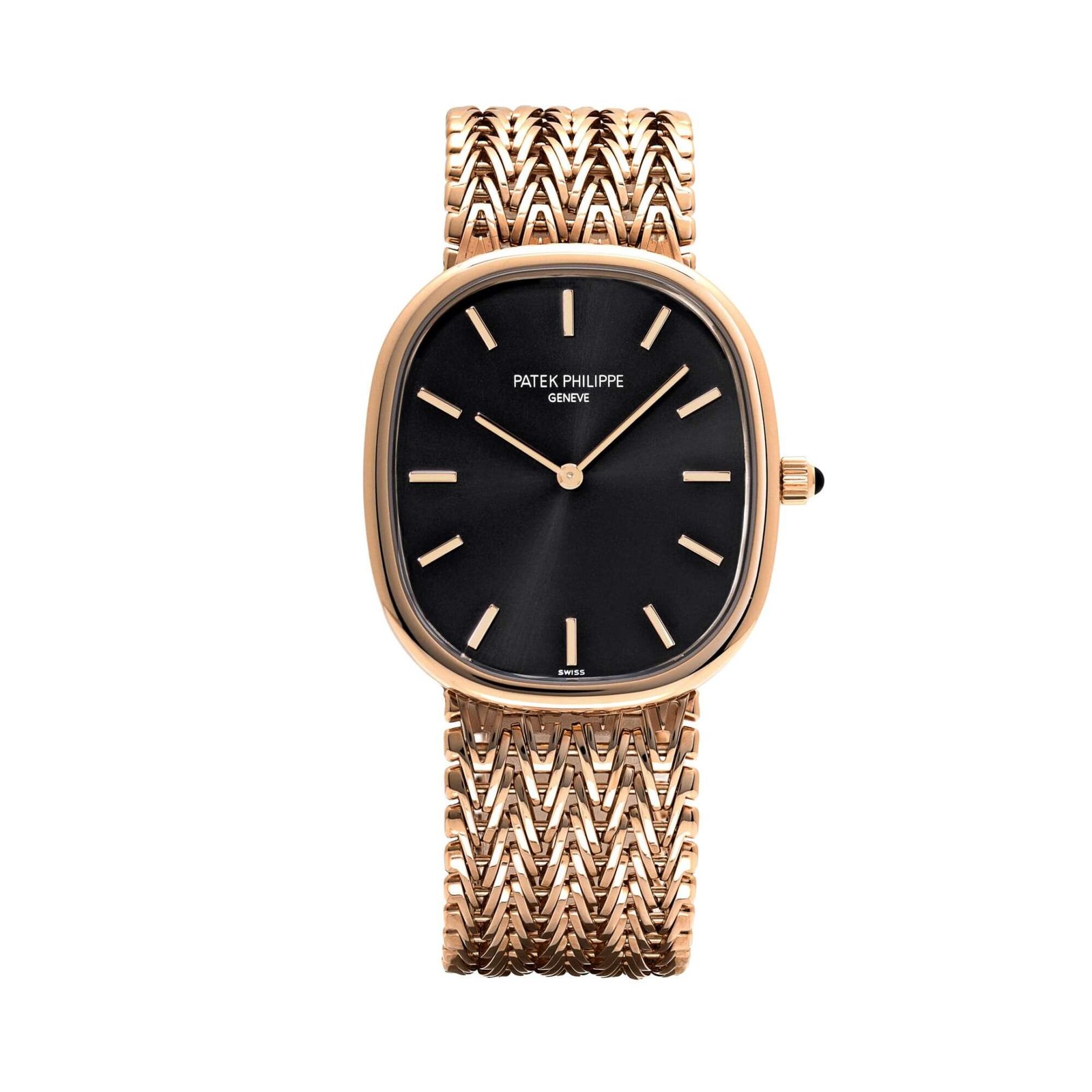Patek Philippe Golden Ellipse 5738/1R-001 Rose Gold Black Dial