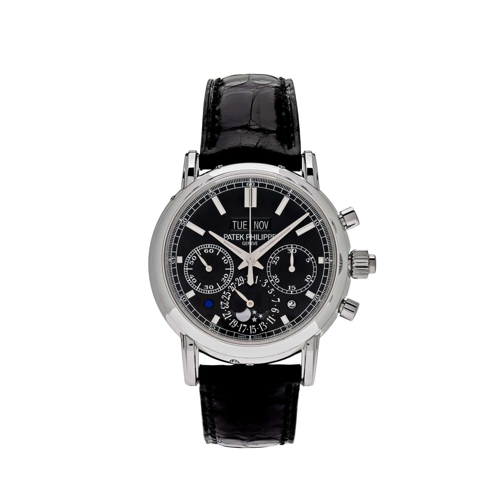 Patek Philippe Grand Complications 5204P-011 Perpetual Calendar Chronograph Platinum Black Dial