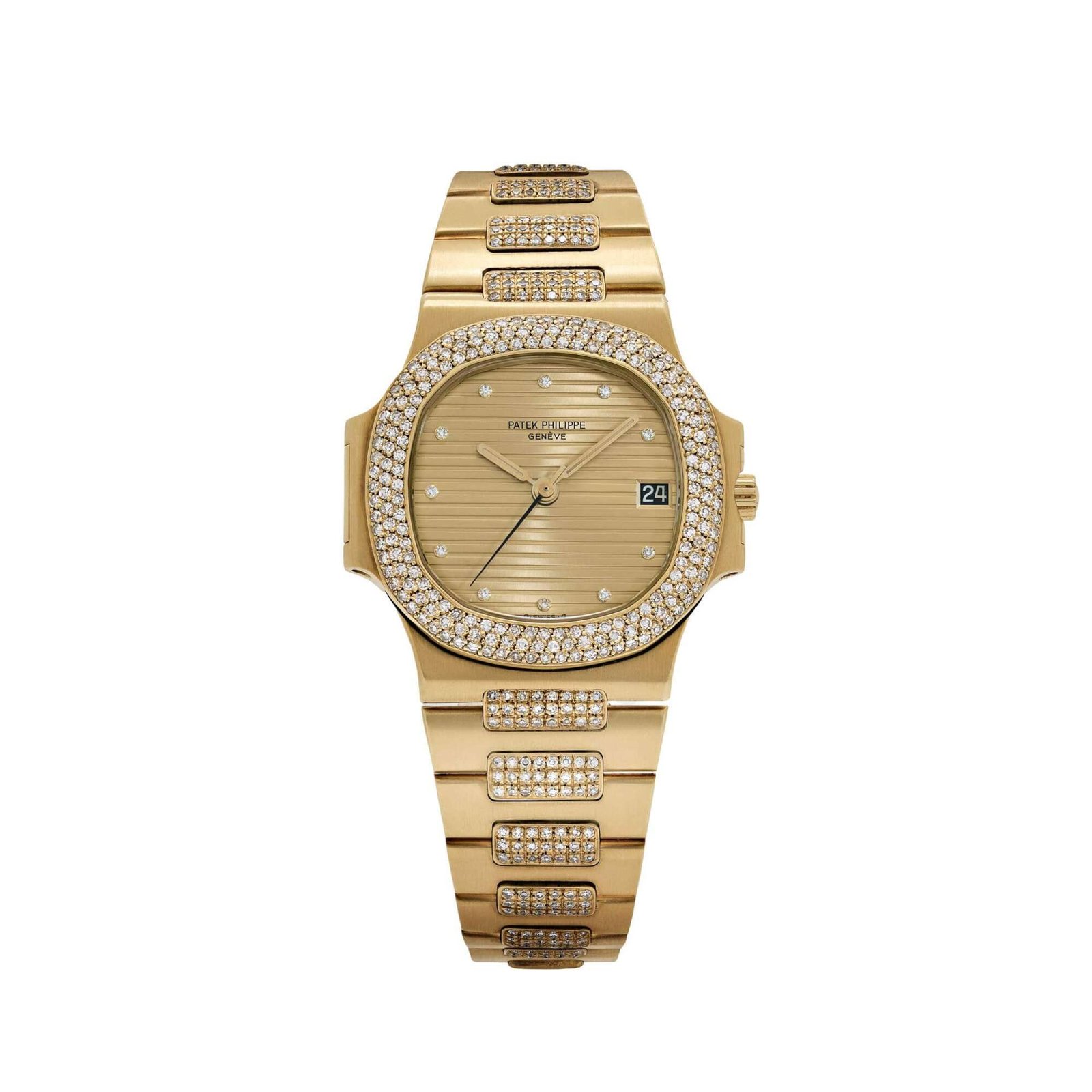 Patek Philippe Nautilus 3800/5 Yellow Gold Glided Gold Diamond Dial (1984)