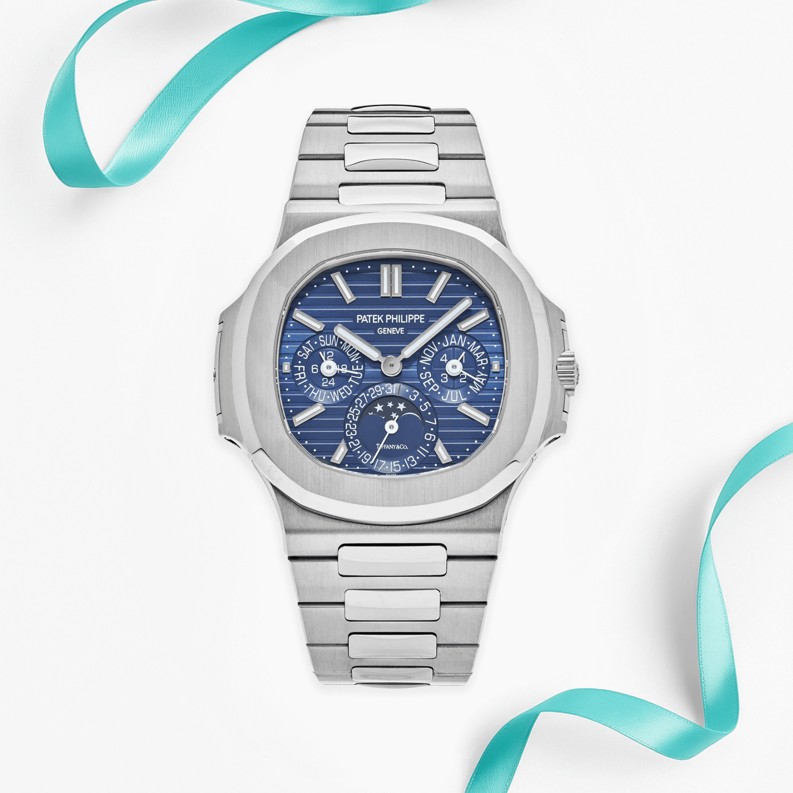 Patek Philippe Nautilus 5740/1G-001 'Tiffany & Co.' Perpetual Calendar Moon Phases White Gold Blue Dial (2019)