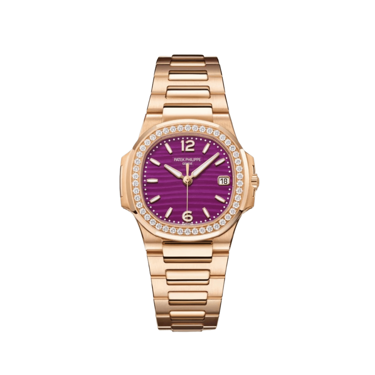 Patek Philippe Nautilus 7010/1R-013 'Ladies' Quartz Rose Gold Purple Diamond Bezel (2025)