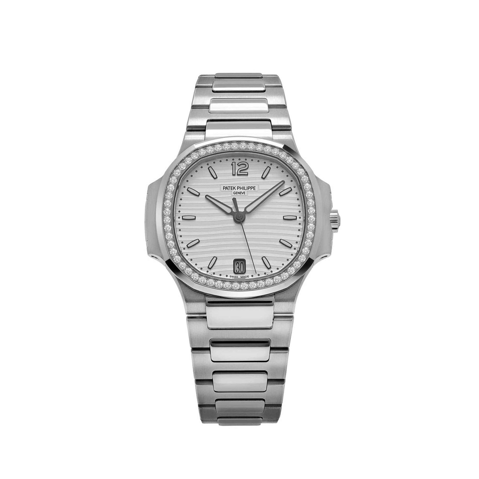 Patek Philippe Nautilus 7118/1200A-010 'Ladies' Stainless Steel Silver Dial Diamond Bezel (2024)