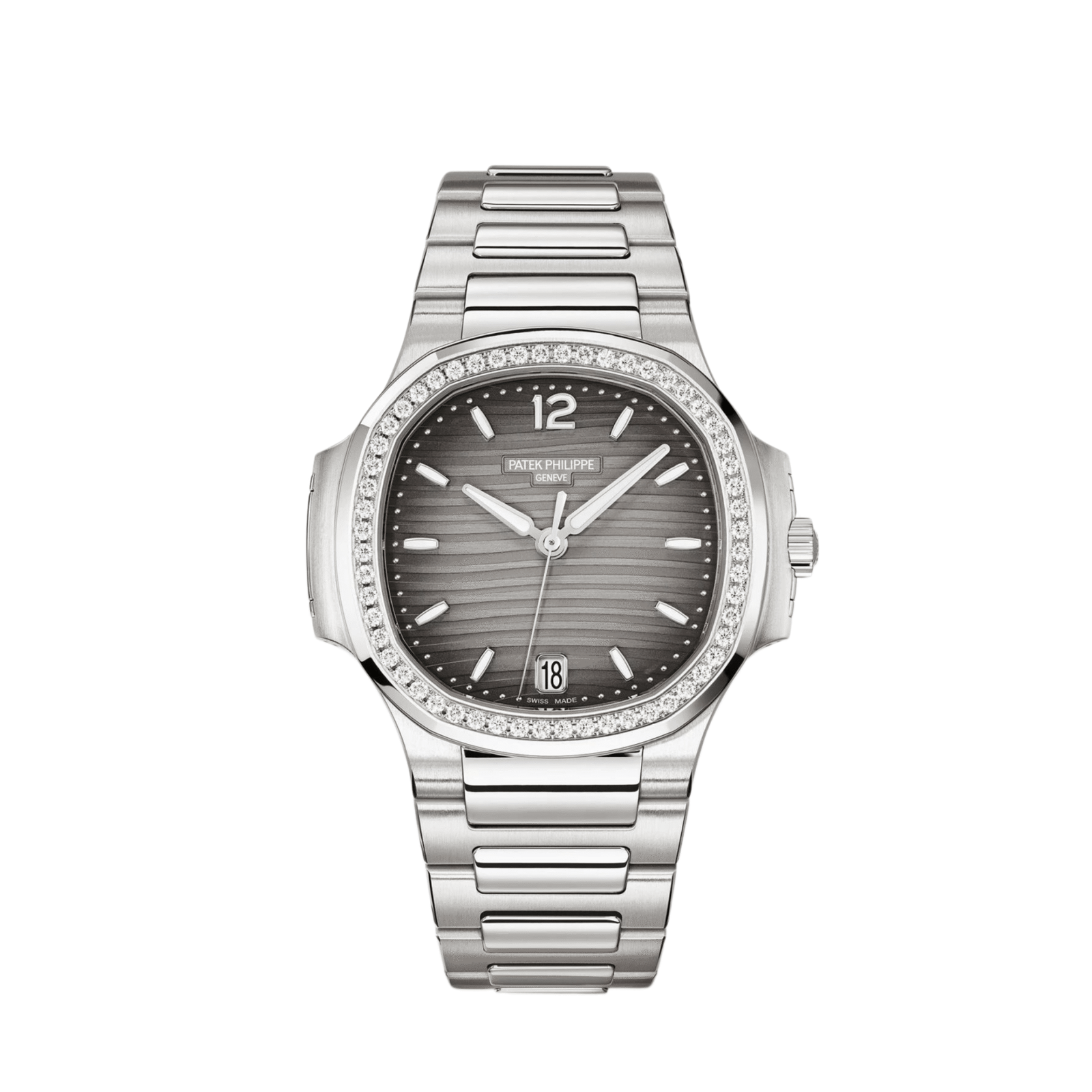 Patek Philippe Nautilus 7118/1200A-011 'Ladies' Stainless Steel Grey Dial Diamond Bezel (2026)