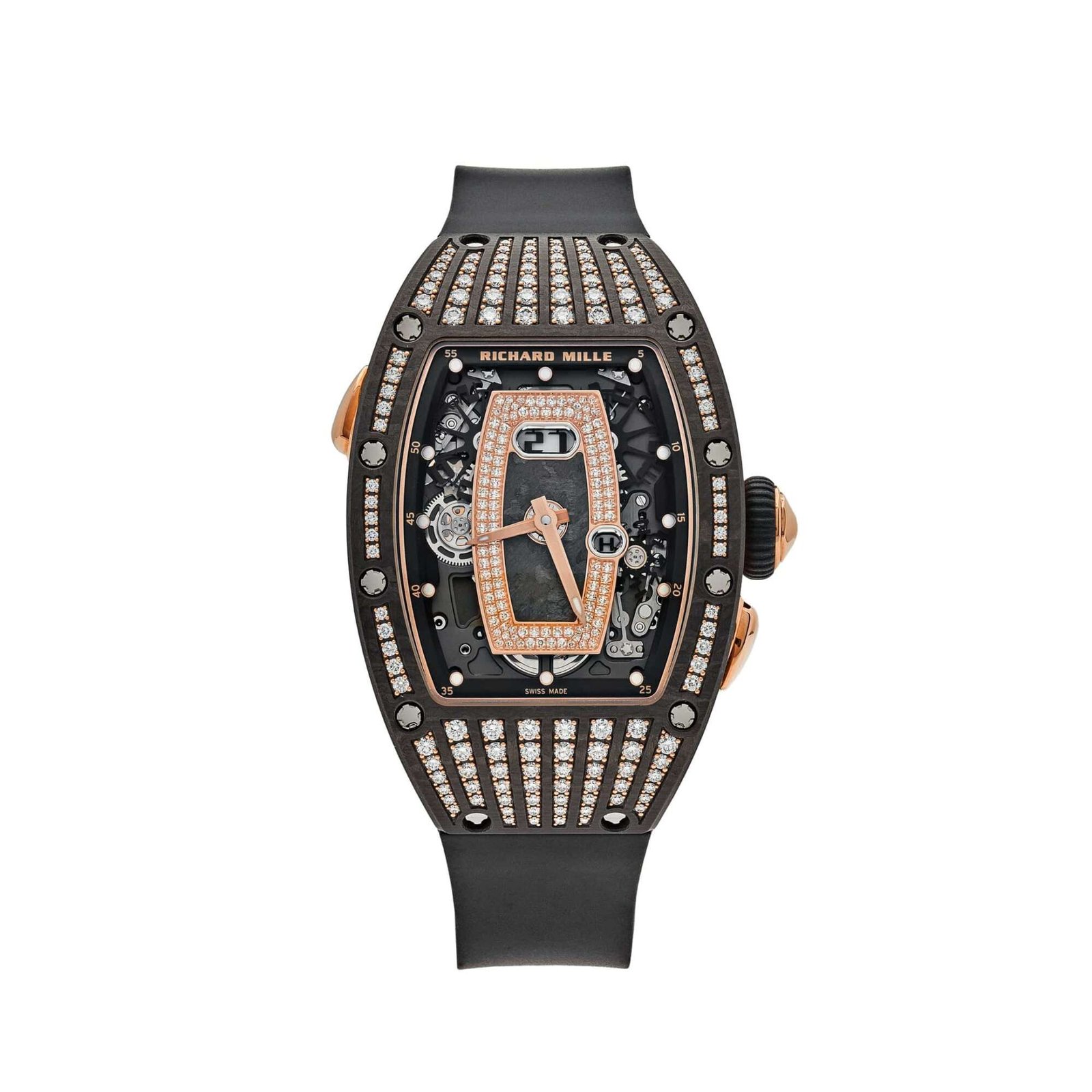 Richard Mille RM 037 Rose Gold Carbon TPT Diamond Set Skeleton Dial (2022)