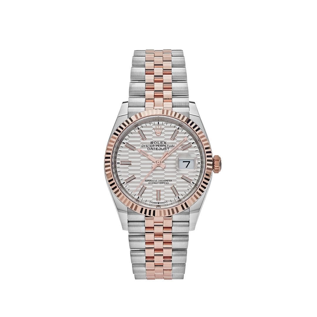 Rolex Datejust 36 126231 Rose Gold Stainless Steel Silver Fluted Motif Dial (2024)