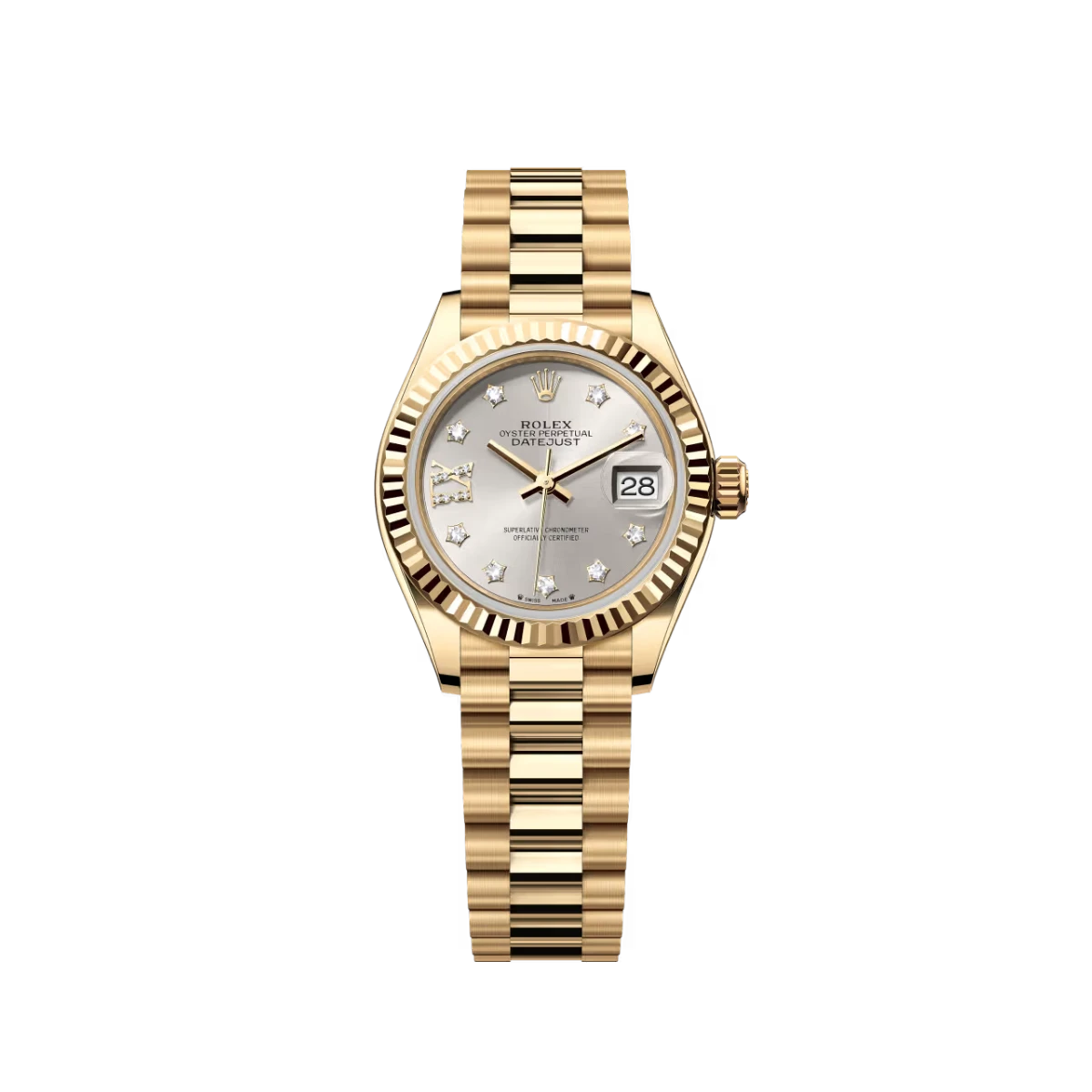 Rolex Datejust 28 279178 'Ladies' Yellow Gold Silver Diamond Dial (2026)